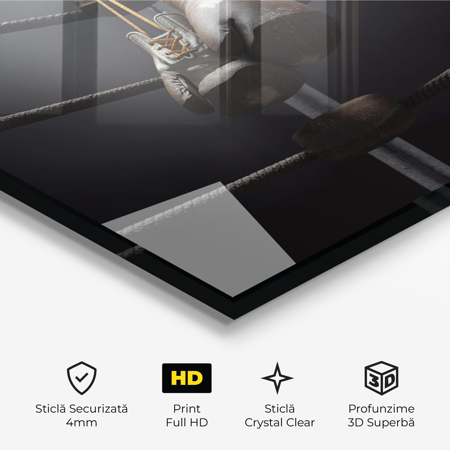 Tablou Sticla Black Boxing Glove mockup 3