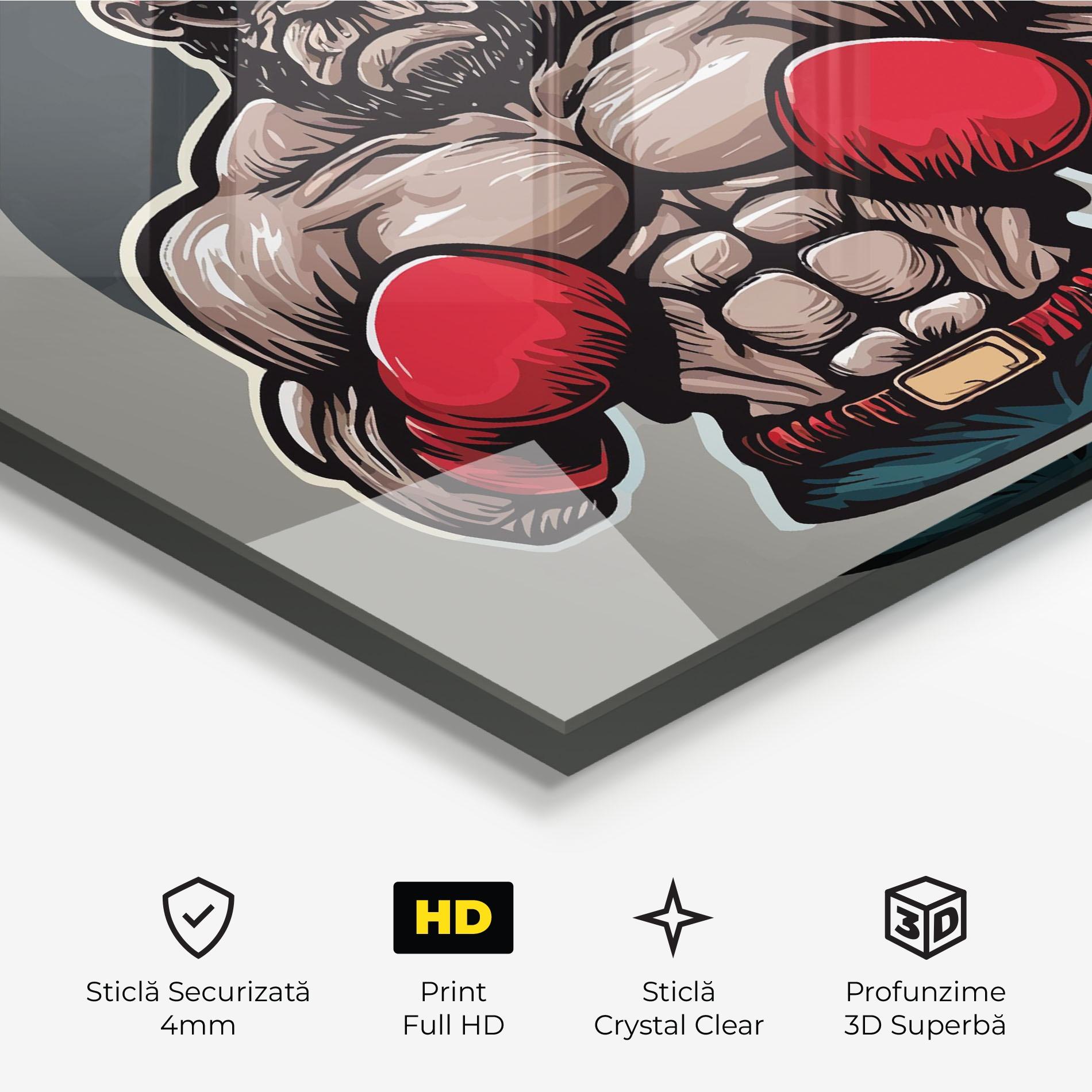 Tablou Sticla Boxer Character mockup 3