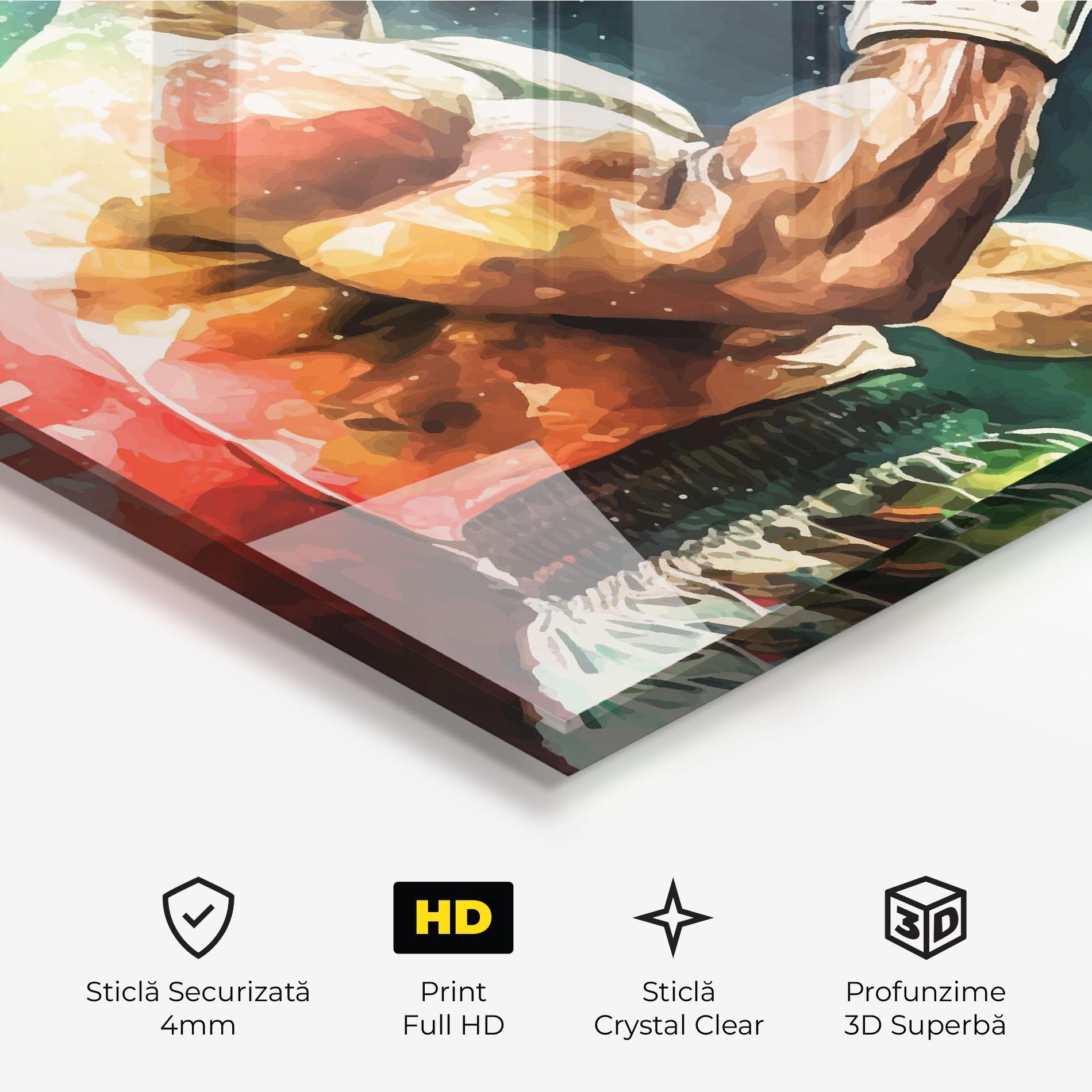 Tablou Sticla Boxing Blue Red mockup 3