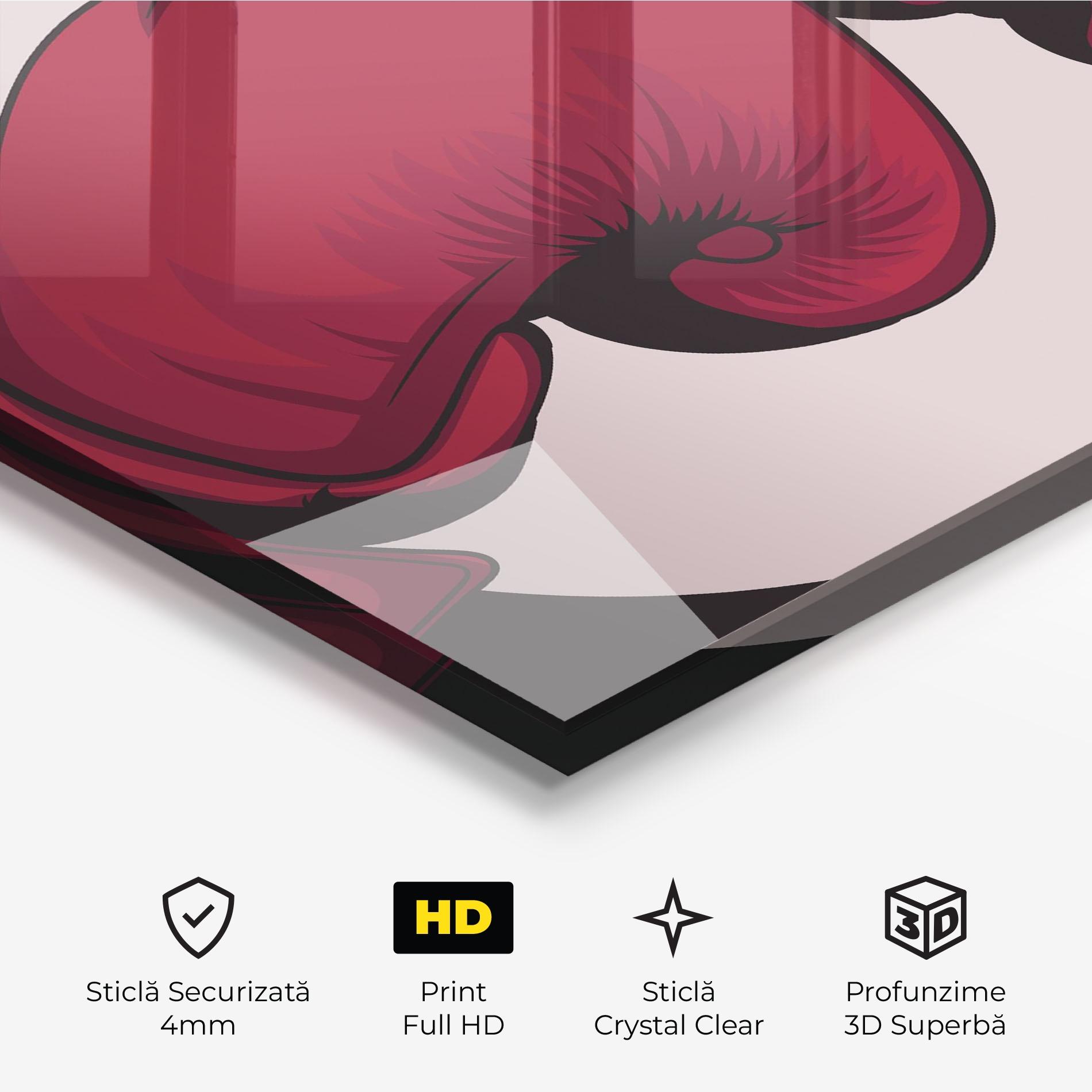 Tablou Sticla Boxing Cream Circle mockup 3