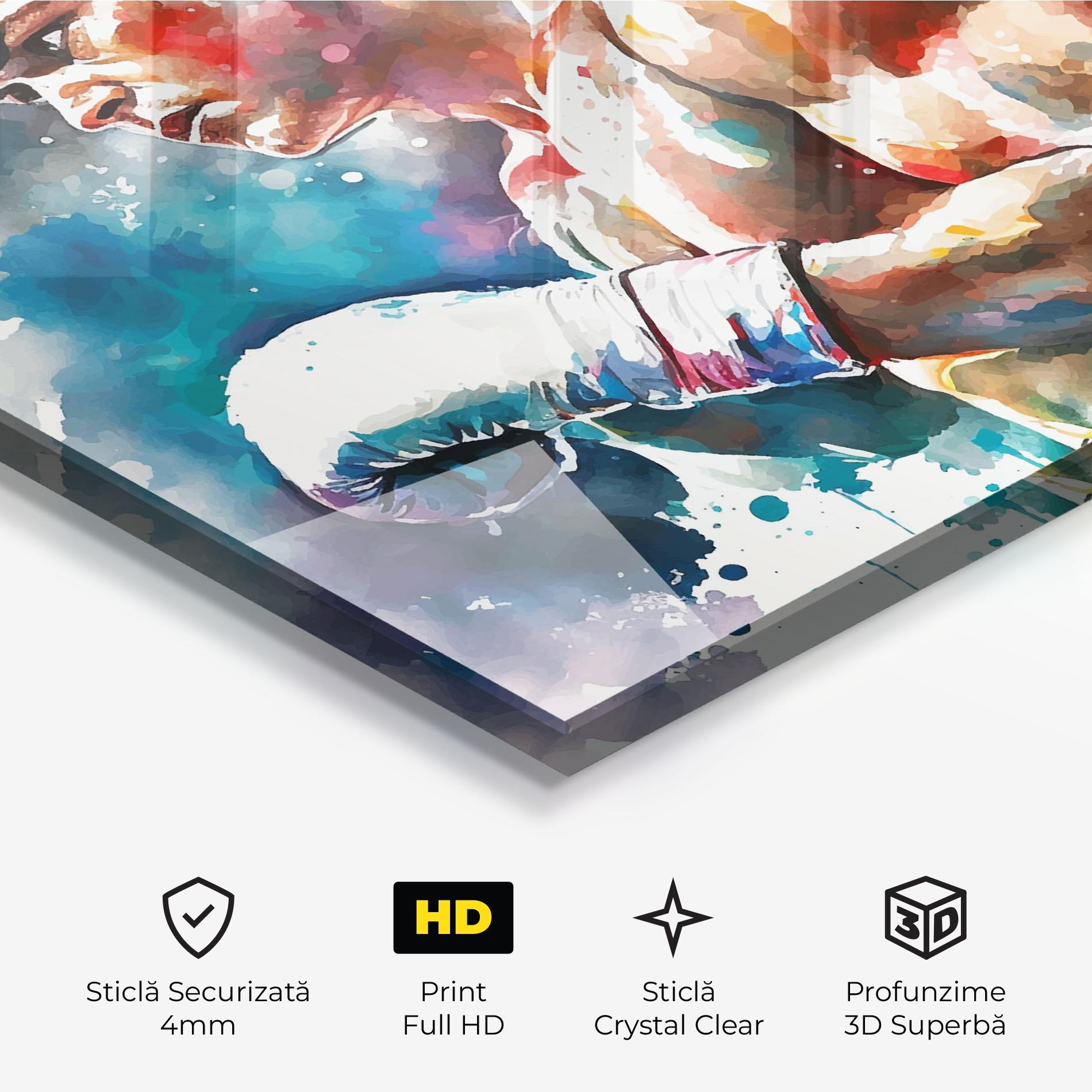 Tablou Sticla Boxing Red Blue mockup 3