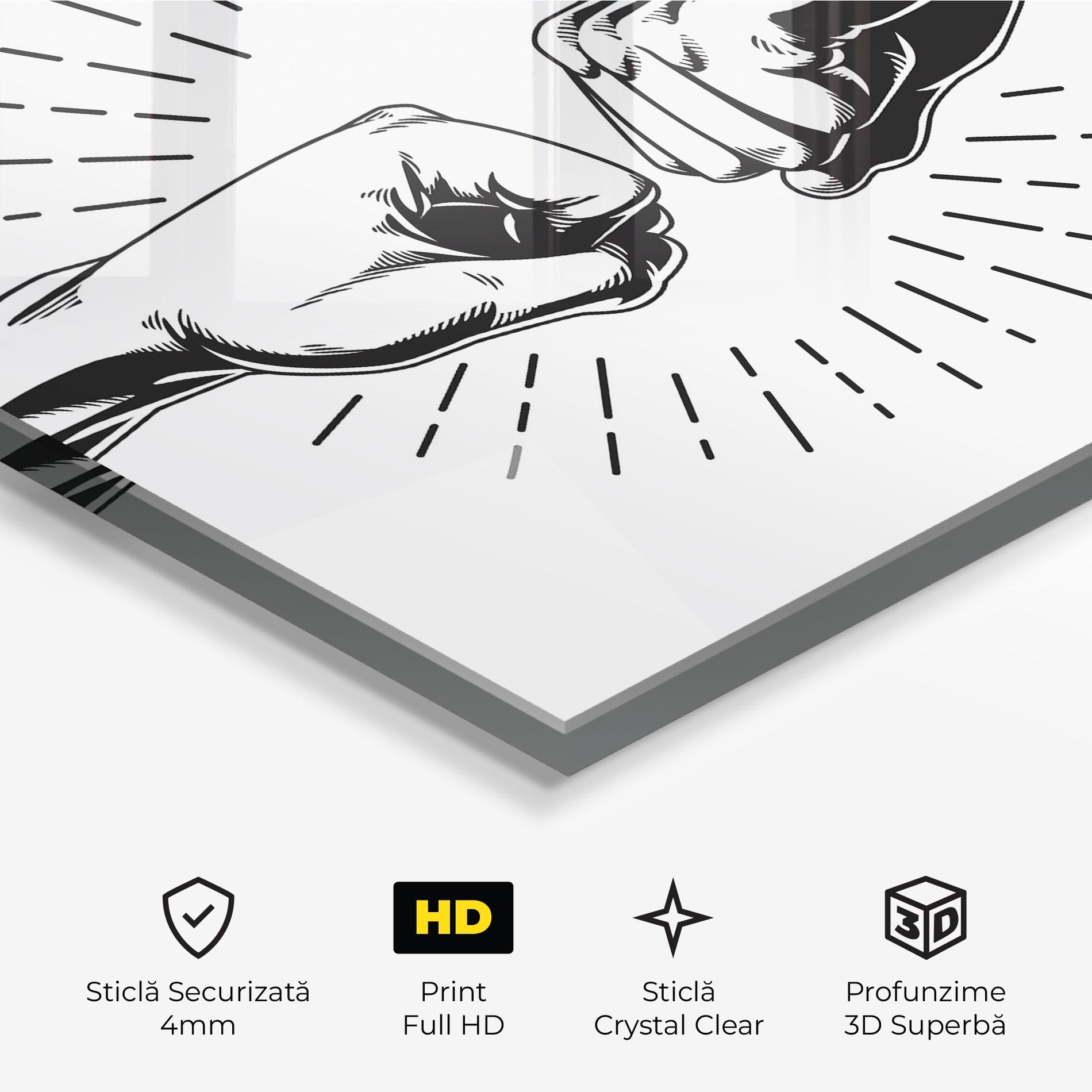Tablou Sticla White Handshake Box mockup 3