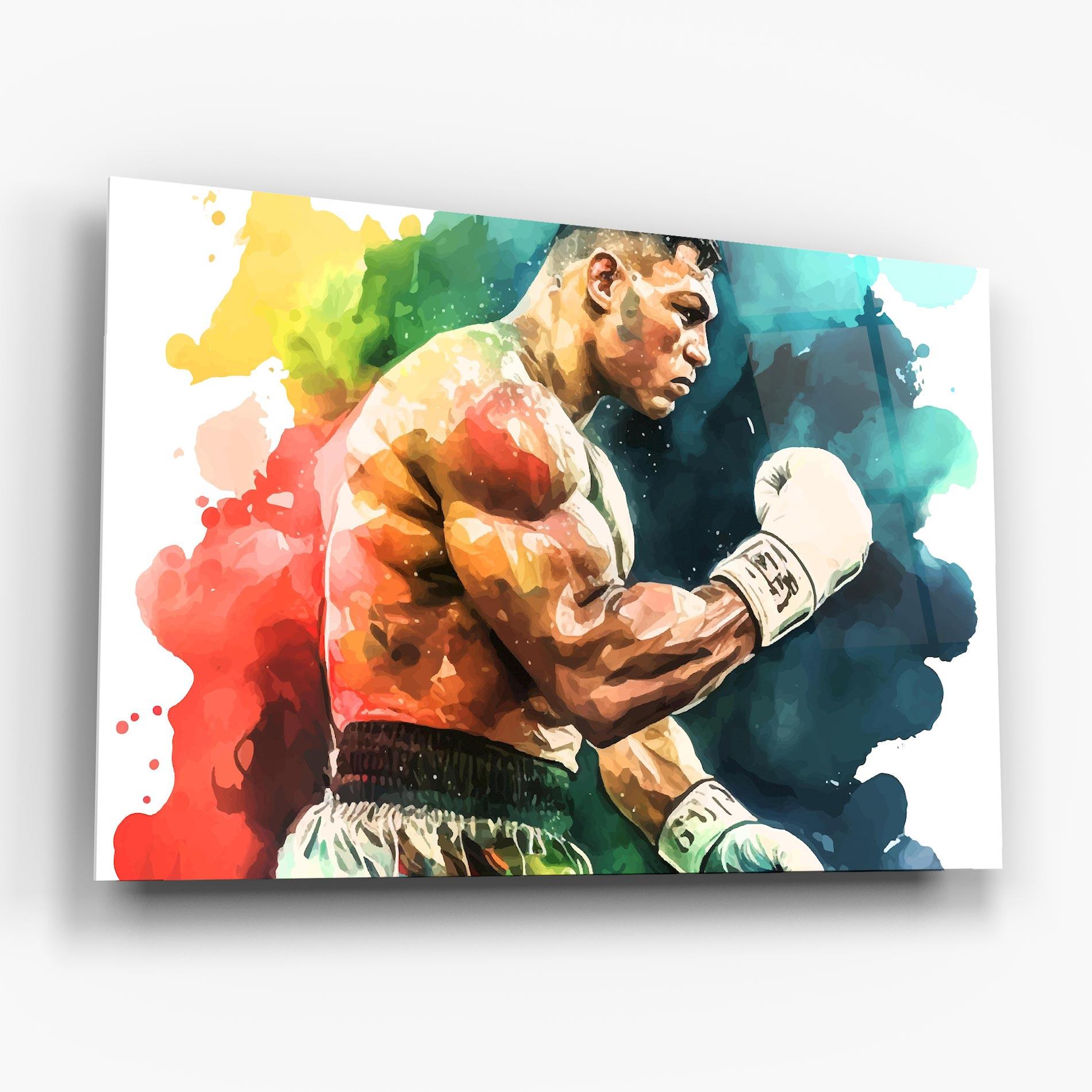 Tablou Sticla Boxing Blue Red mockup 6