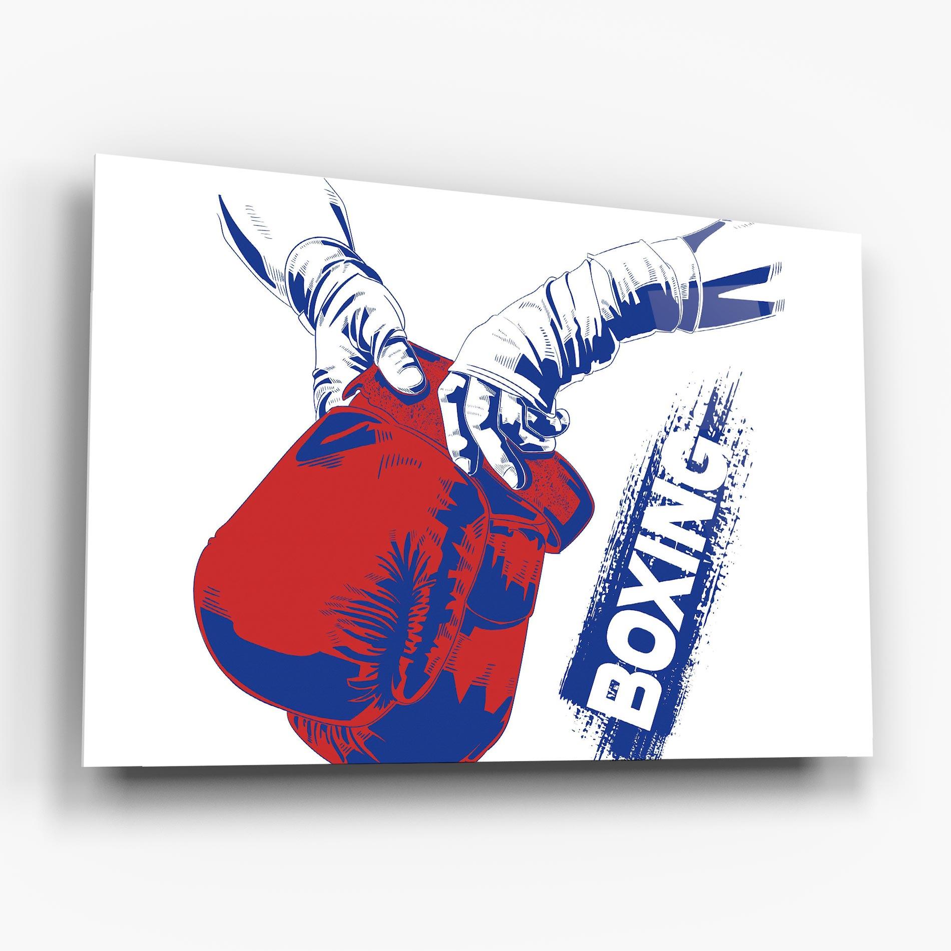 Tablou Sticla Boxing Blue mockup 6
