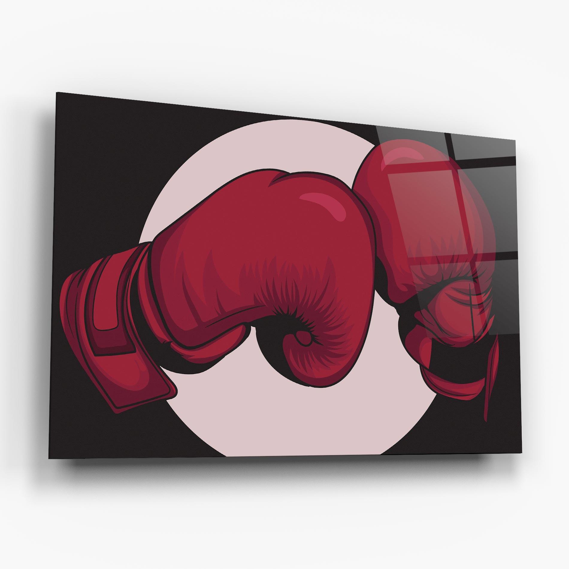 Tablou Sticla Boxing Cream Circle mockup 6