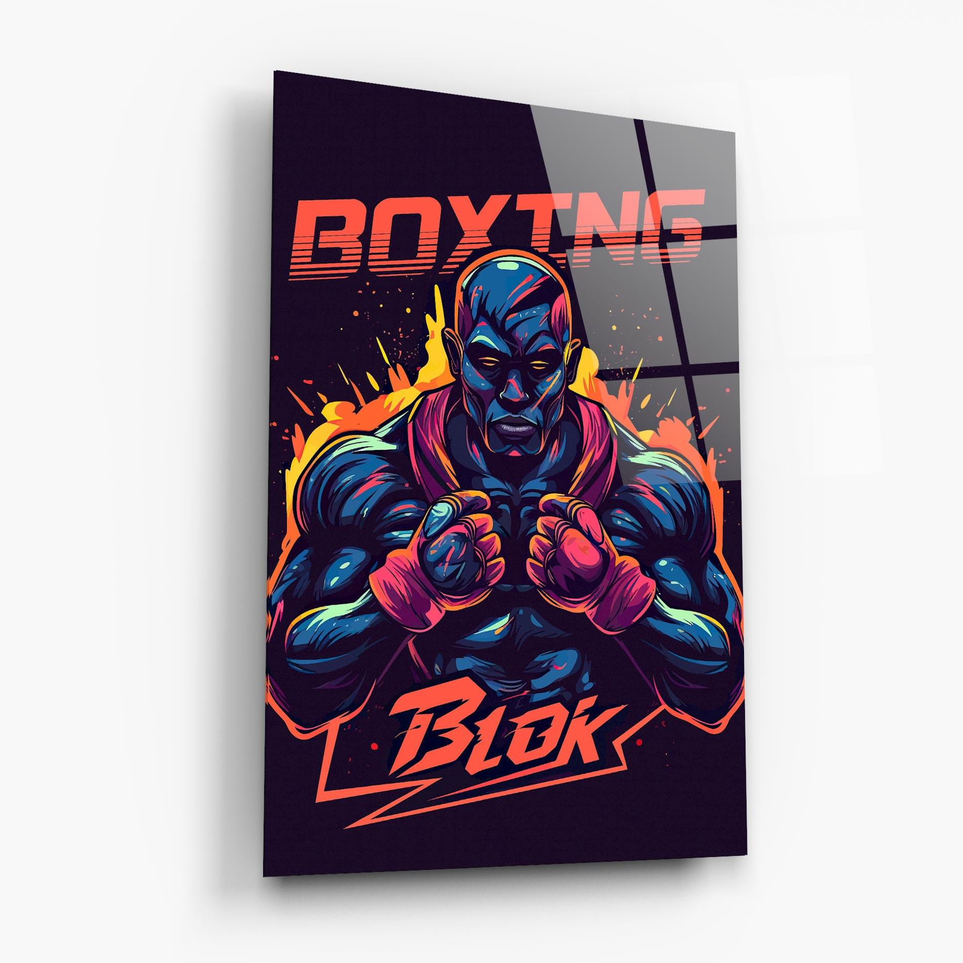 Tablou Sticla Boxing Blok mockup 6