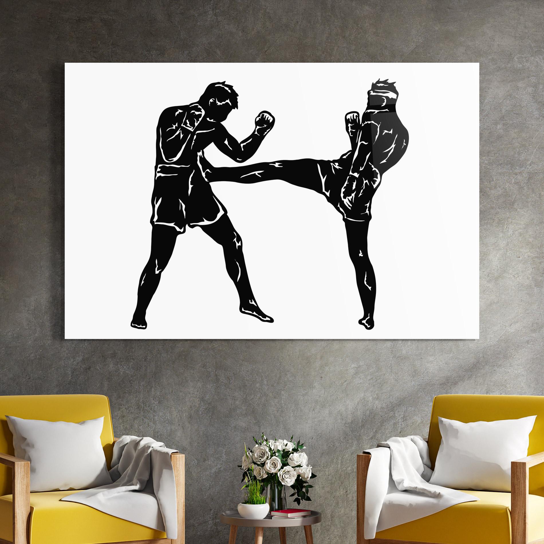 Tablou Sticla Box Fight Move mockup 4