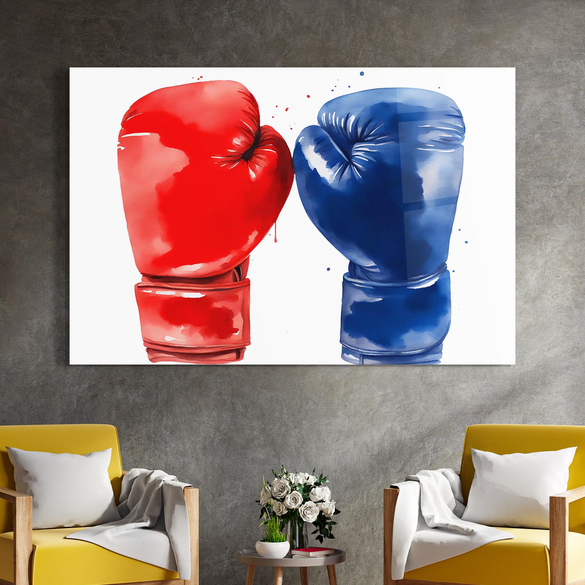 Tablou Sticla Red Blue Box mockup 4