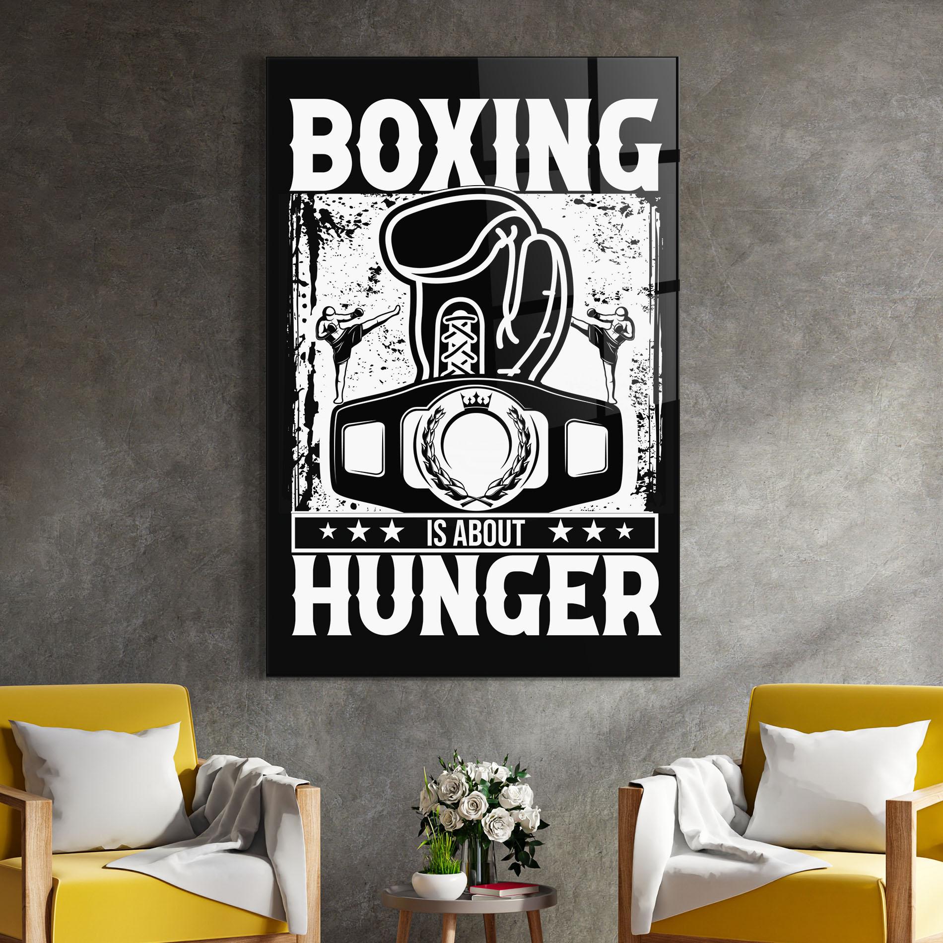 Tablou Sticla Boxing Hunger mockup 4