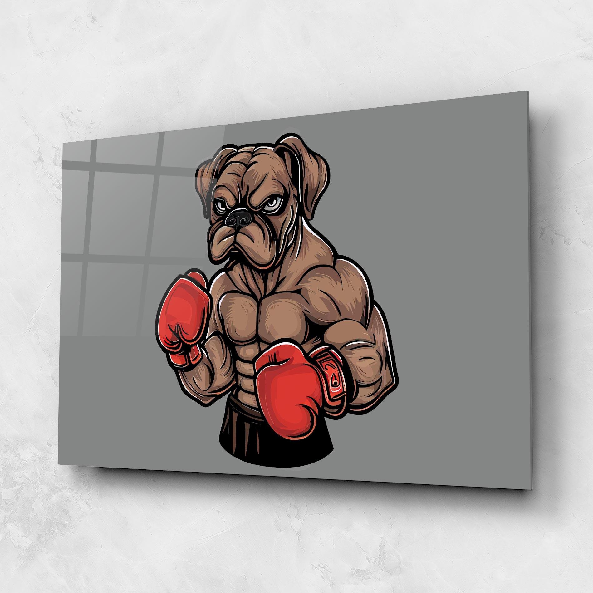 Tablou Sticla Boxer Dog mockup 1