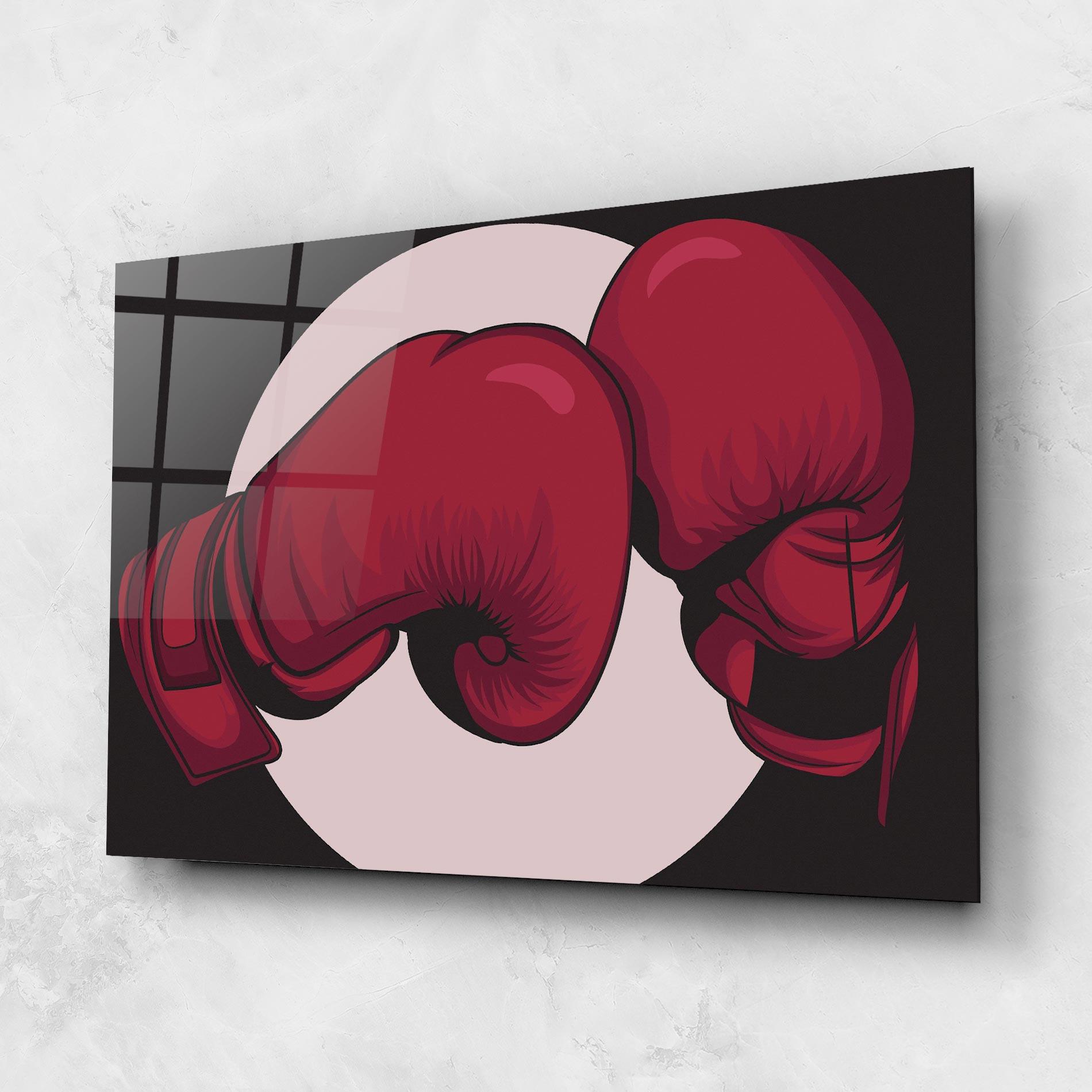 Tablou Sticla Boxing Cream Circle mockup 1