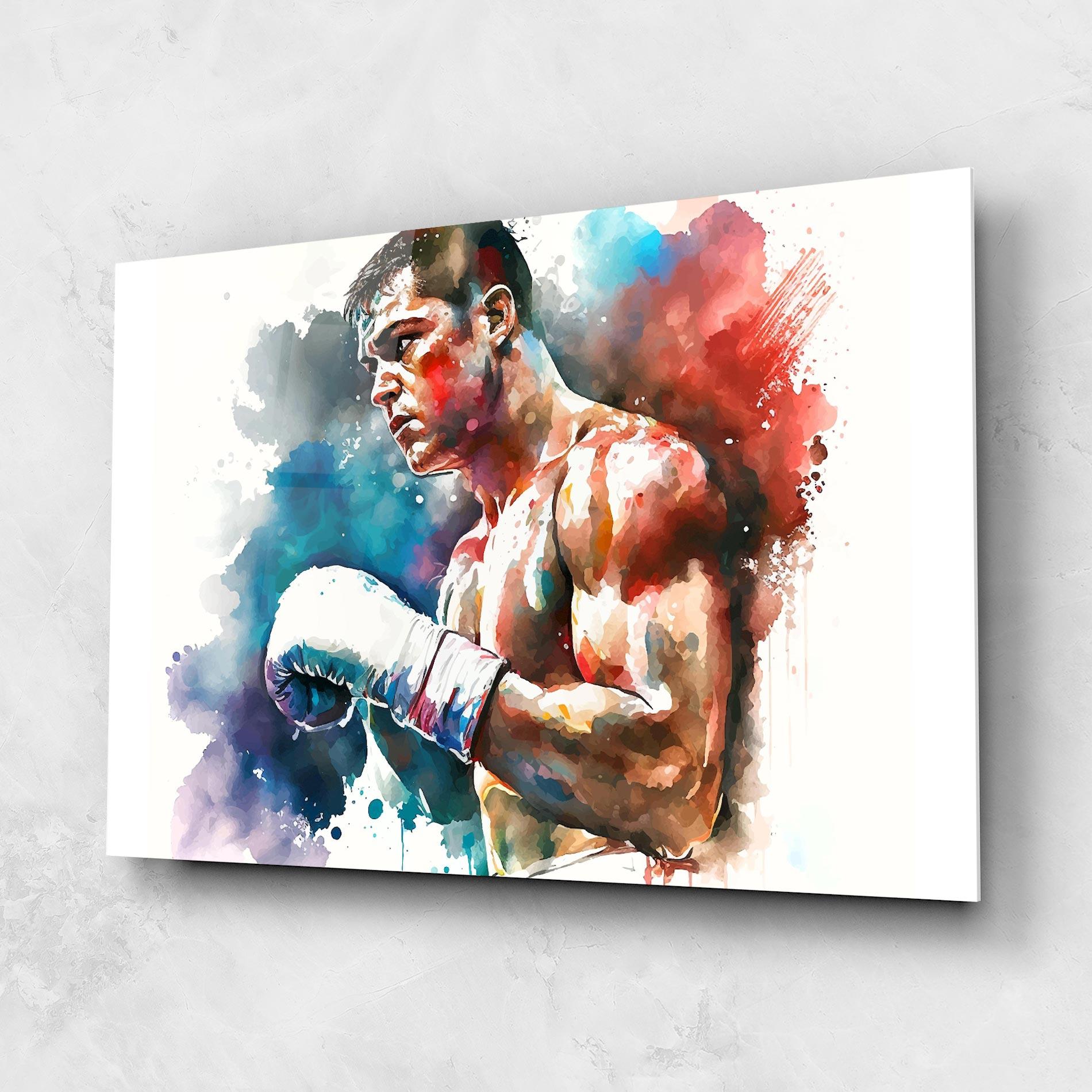 Tablou Sticla Boxing Red Blue mockup 1