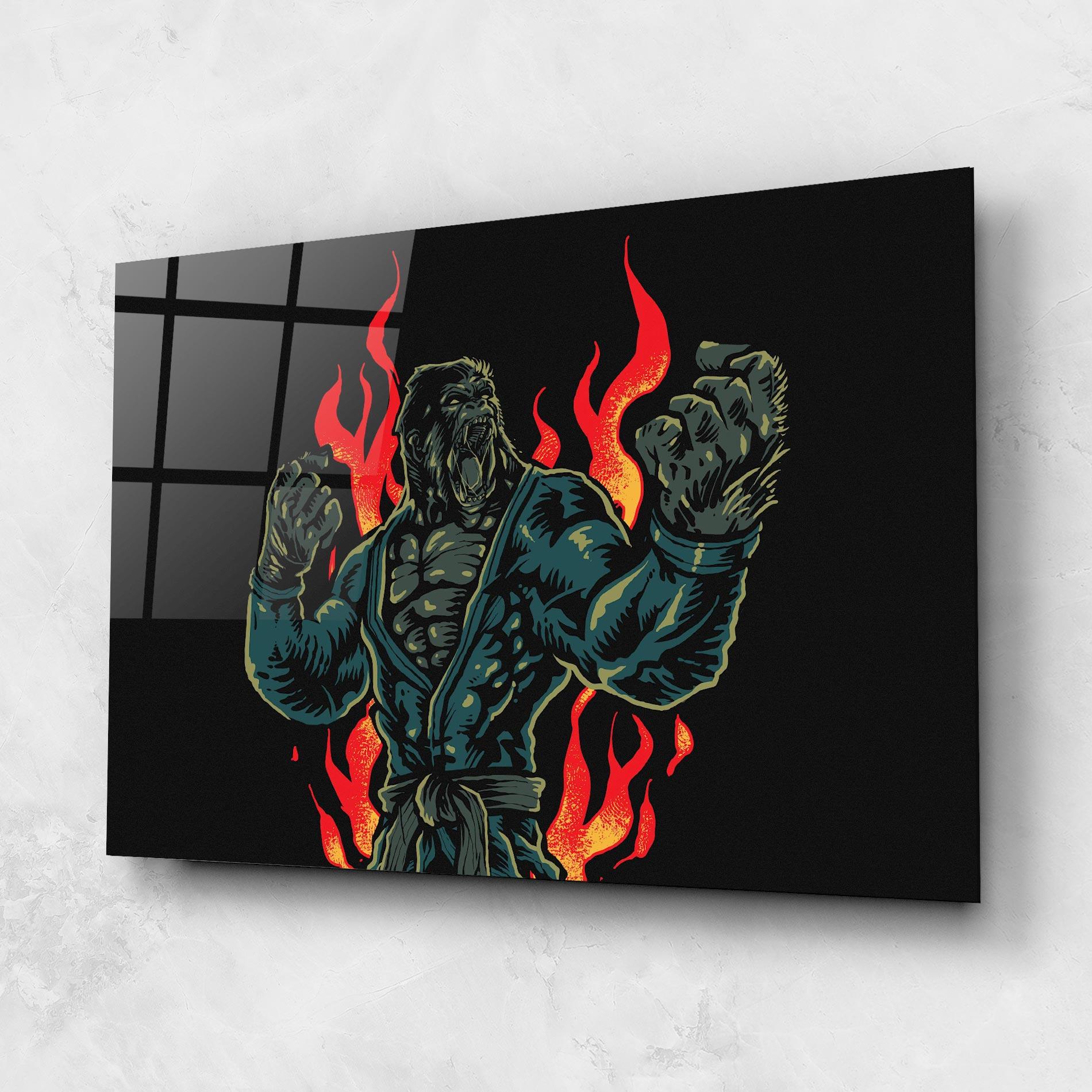 Tablou Sticla Gorilla Box Fighter mockup 1