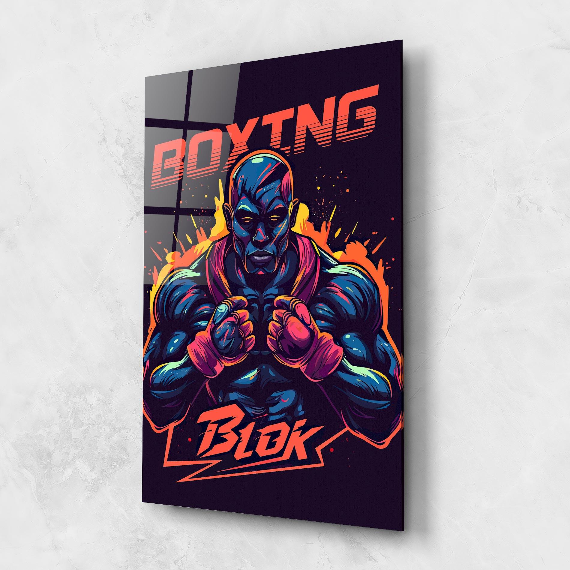 Tablou Sticla Boxing Blok mockup 1