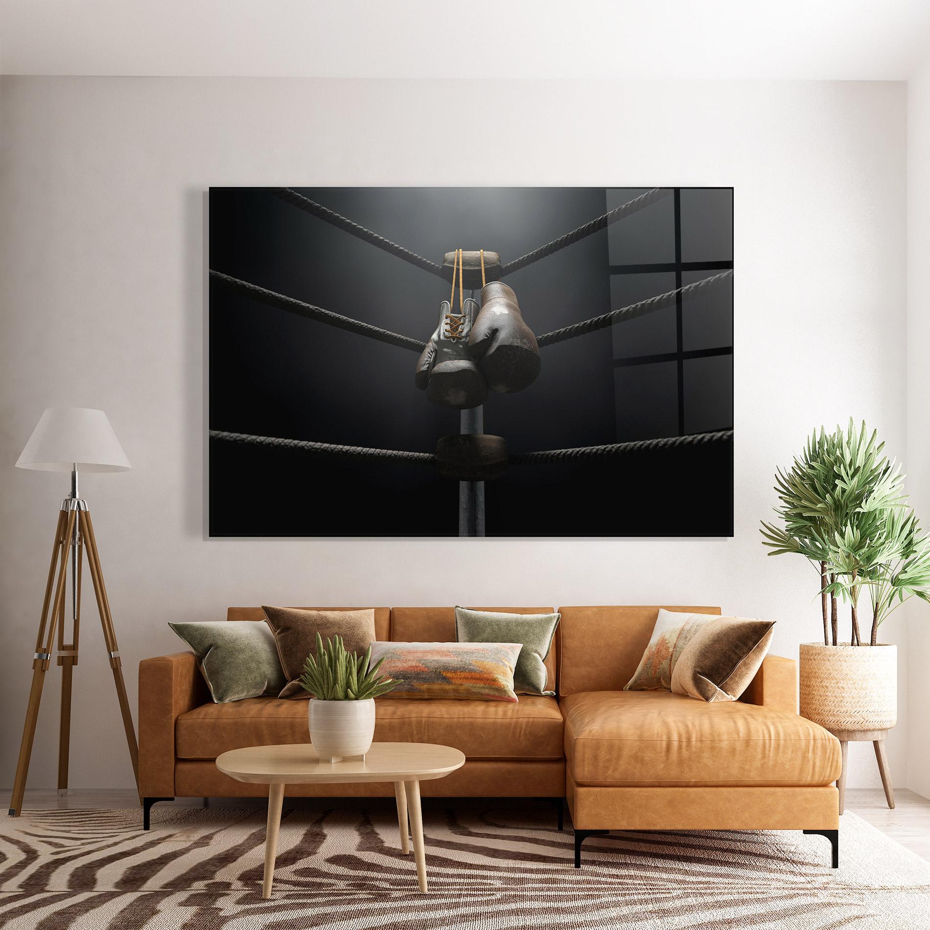 Tablou Sticla Black Boxing Glove mockup 7