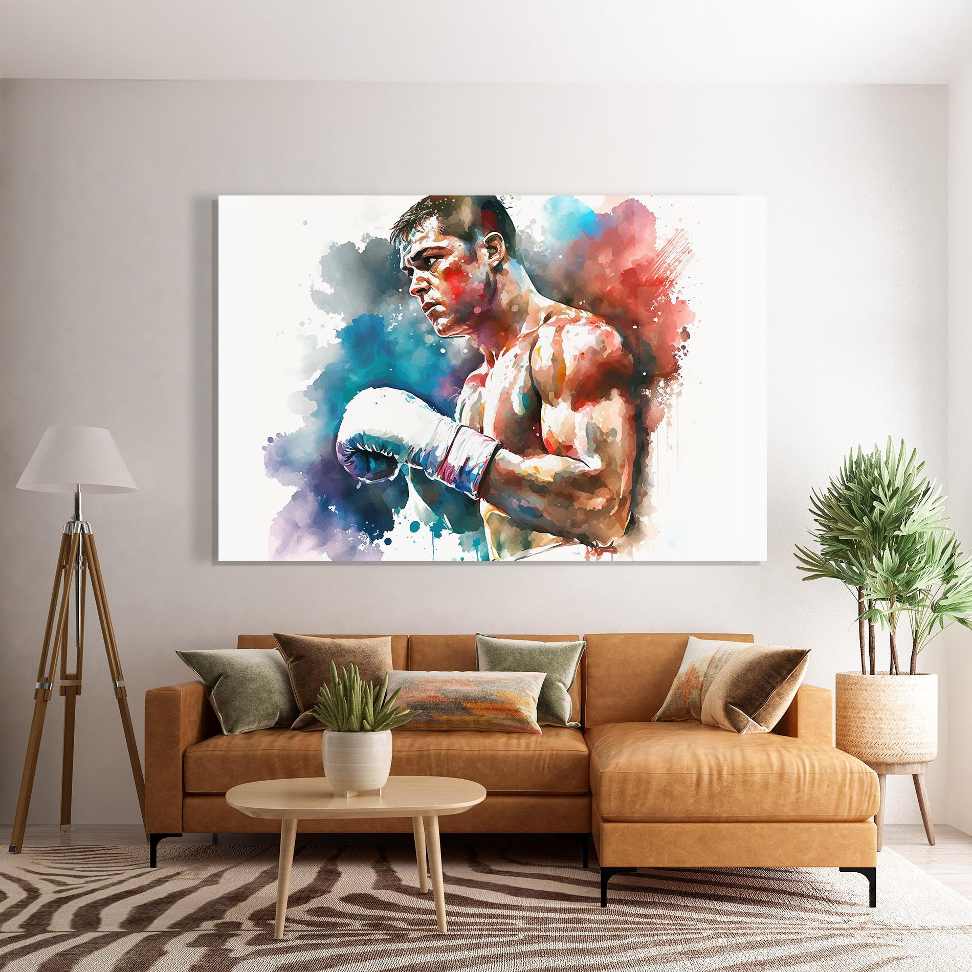Tablou Sticla Boxing Red Blue mockup 7