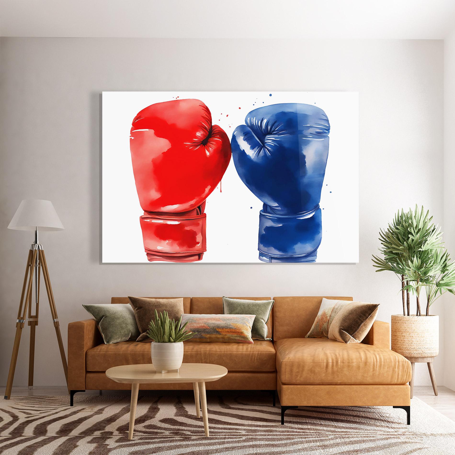 Tablou Sticla Red Blue Box mockup 7