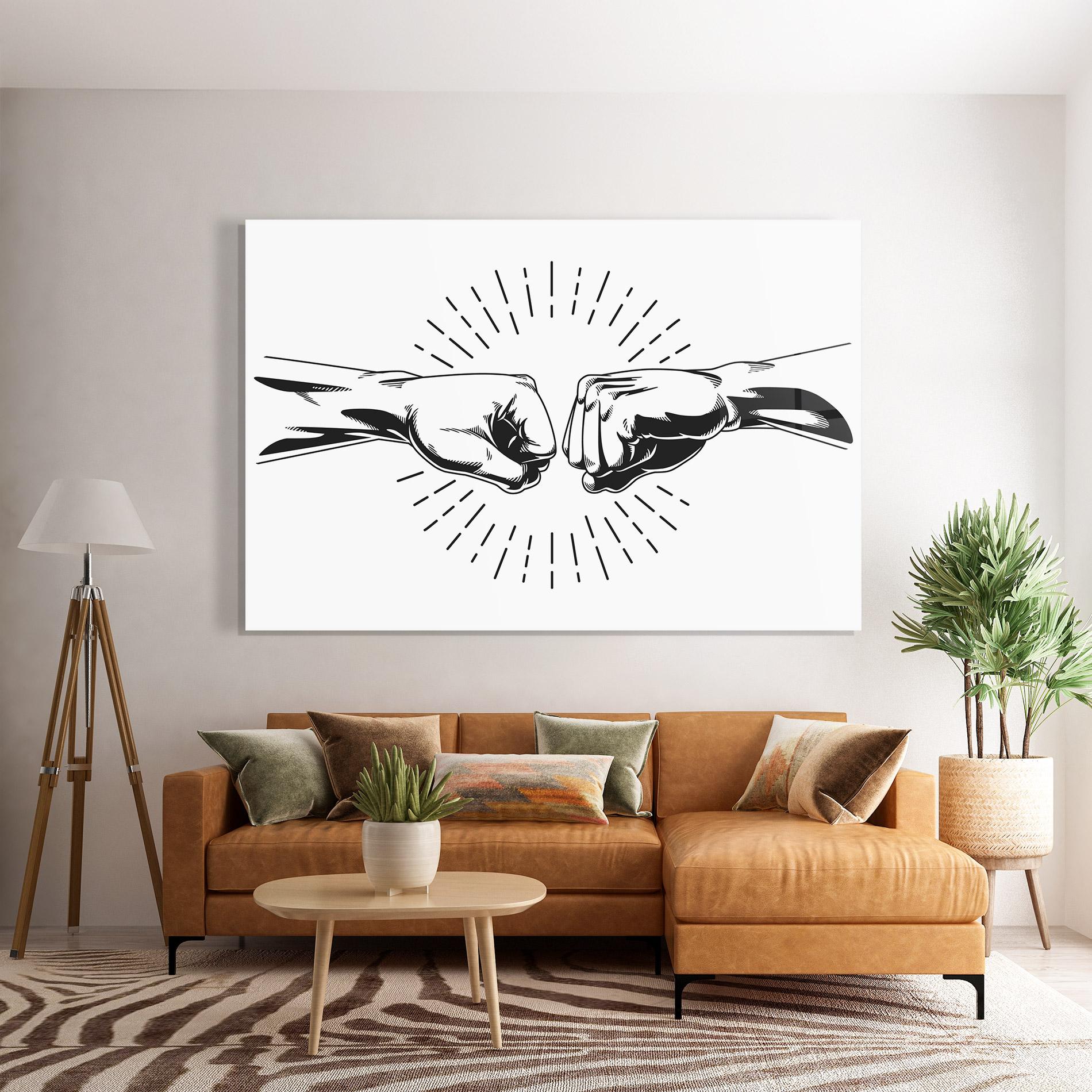 Tablou Sticla White Handshake Box mockup 7