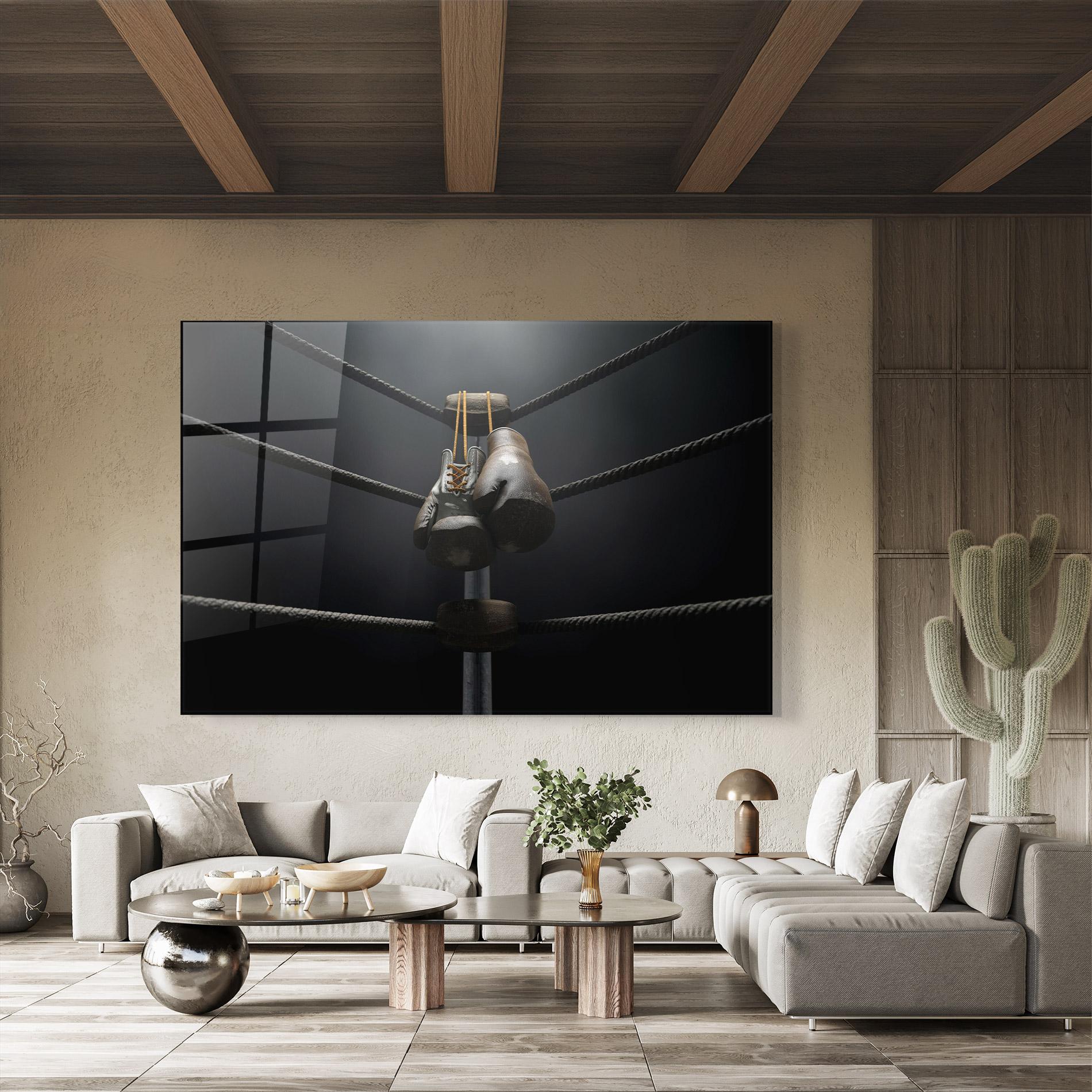 Tablou Sticla Black Boxing Glove mockup 8