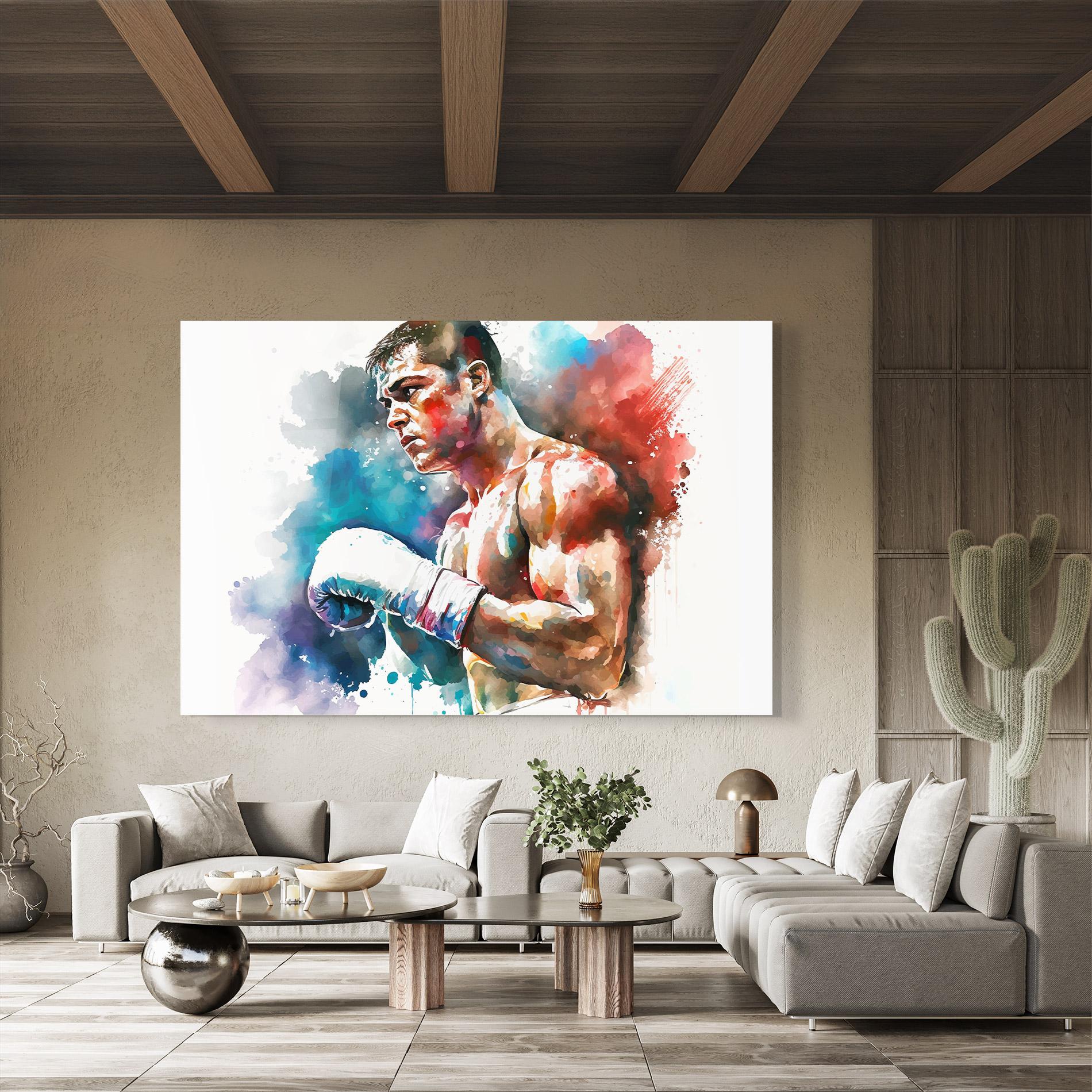 Tablou Sticla Boxing Red Blue mockup 8