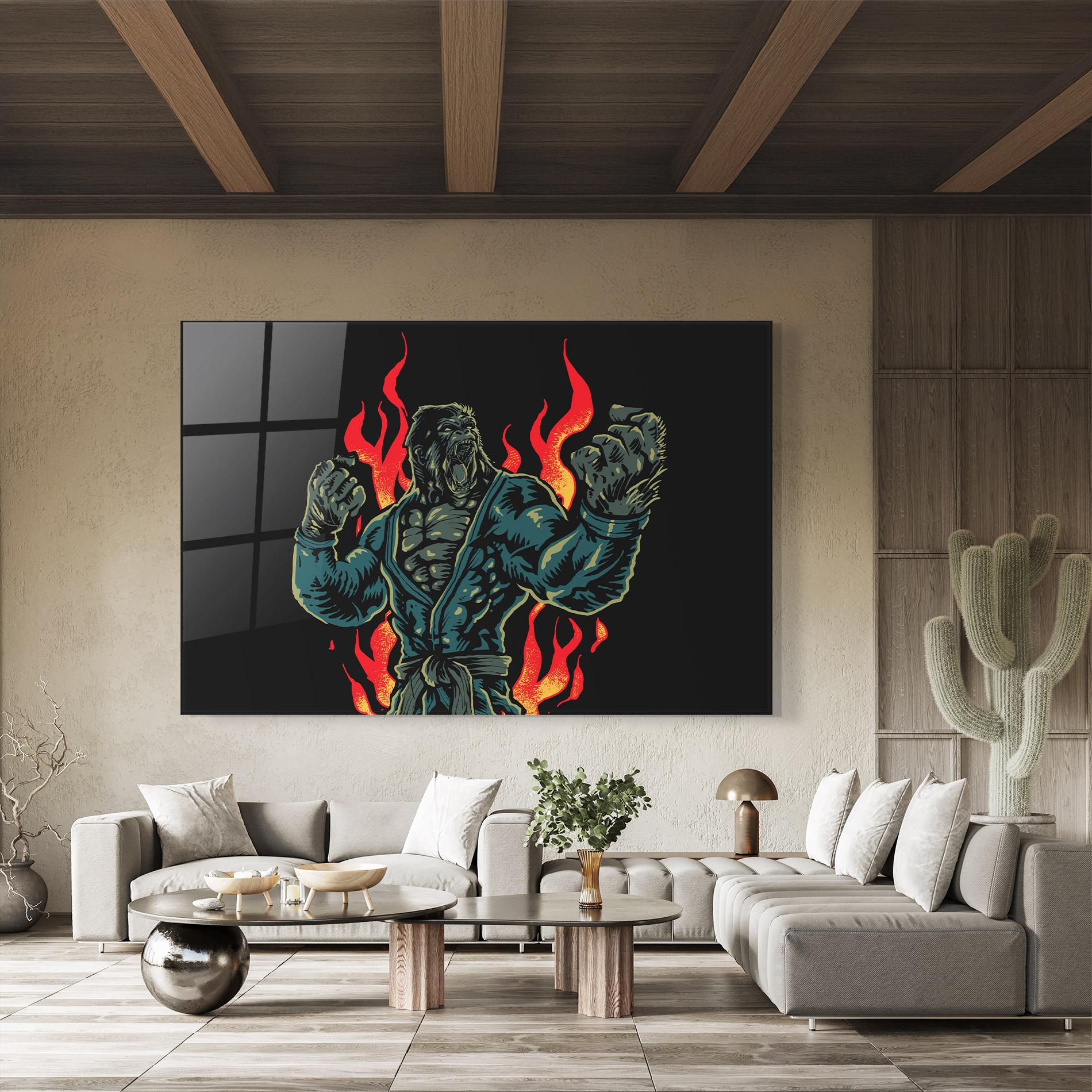 Tablou Sticla Gorilla Box Fighter mockup 8