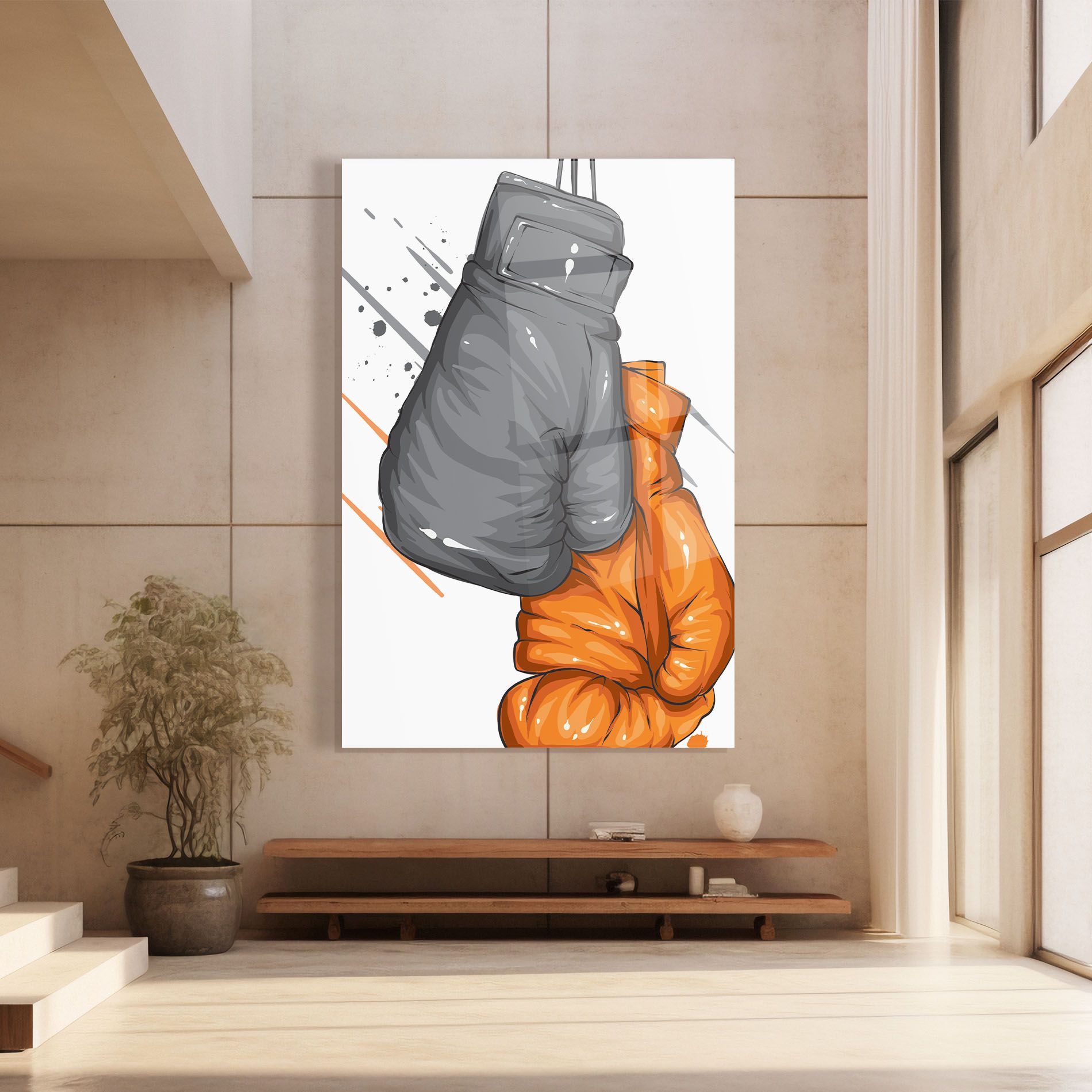 Grey Orange Glove mockup 8