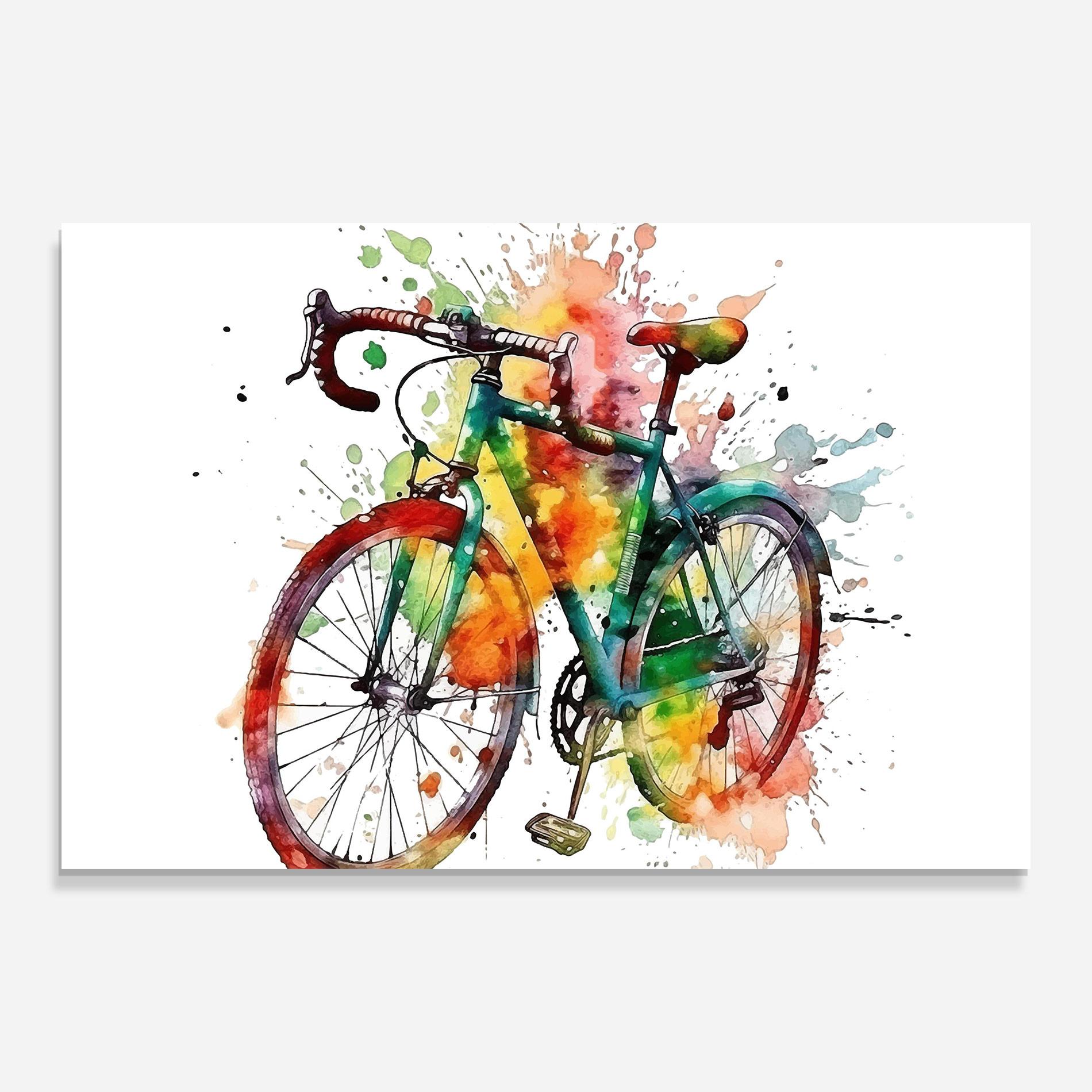 Tablou Sticla Bicycle Color Splash mockup 0