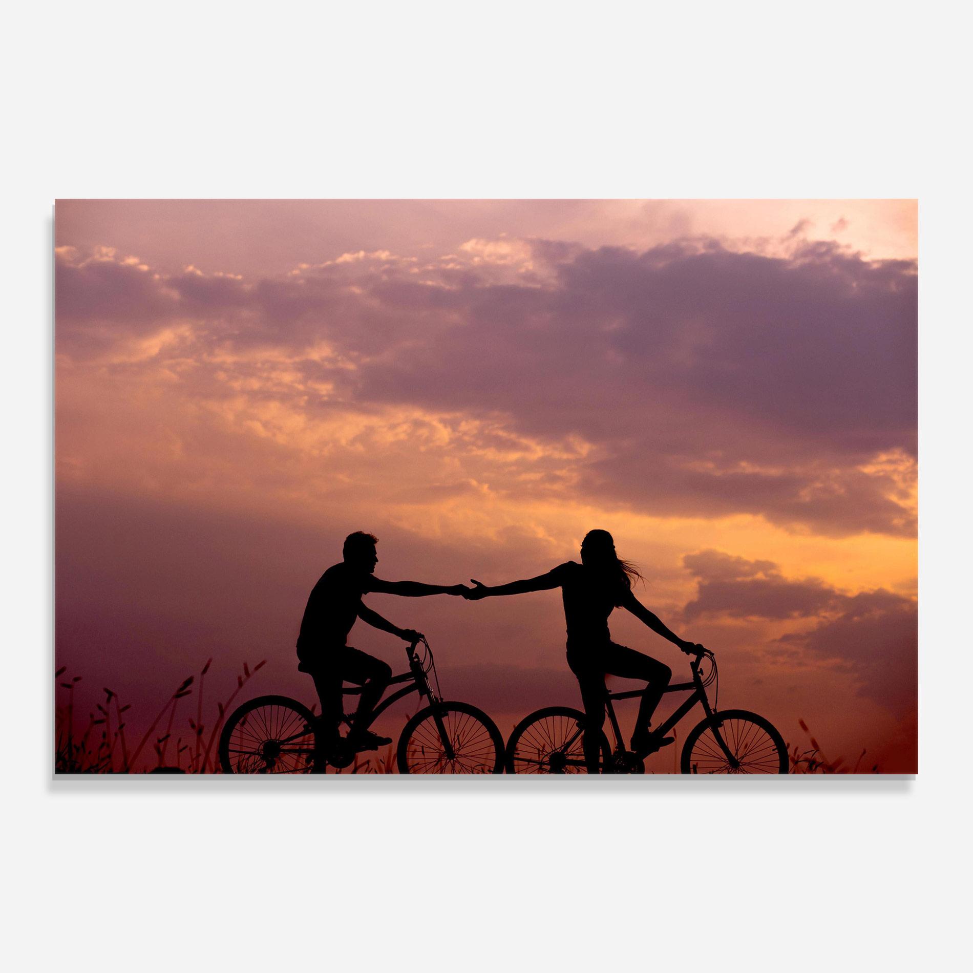Tablou Sticla Bike Couple mockup 0