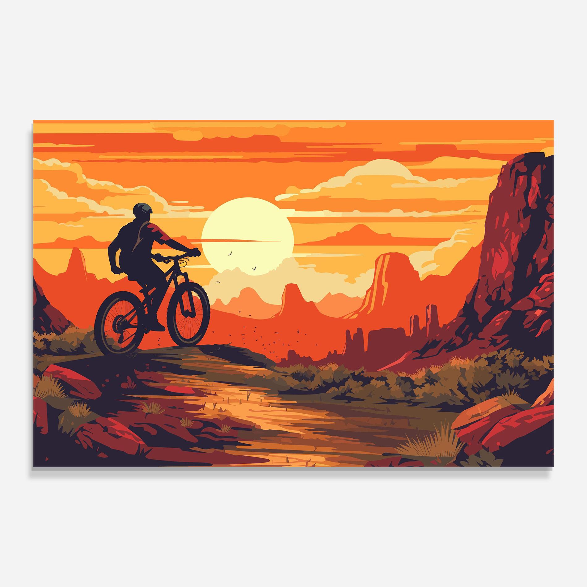 Tablou Sticla Bike Mountain View mockup 0