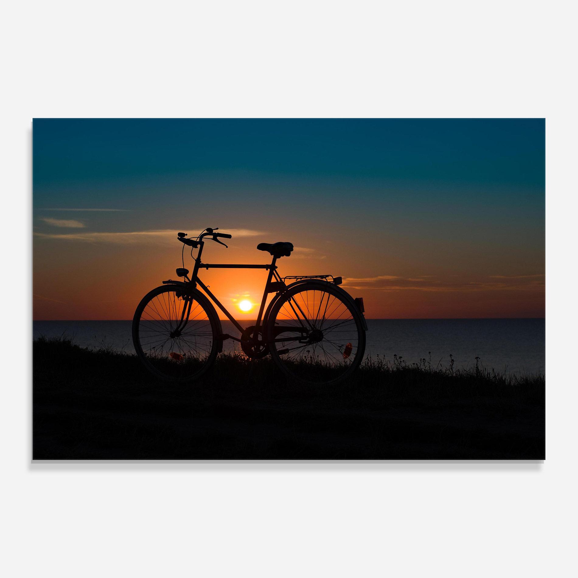 Tablou Sticla Bike Silhouette mockup 0