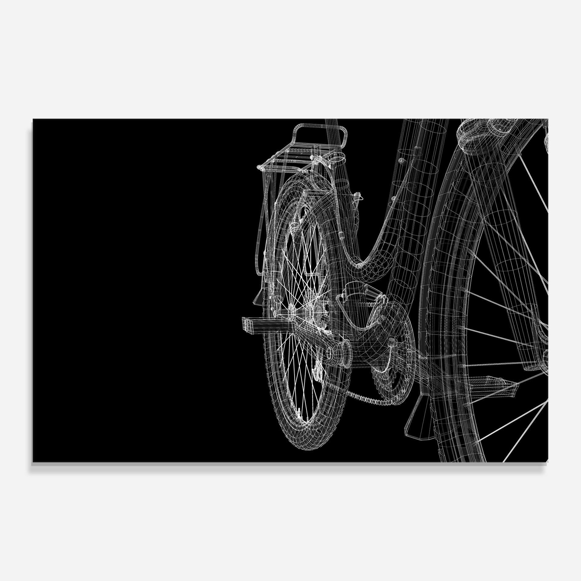 Tablou Sticla Bike Wire Model 3d mockup 0