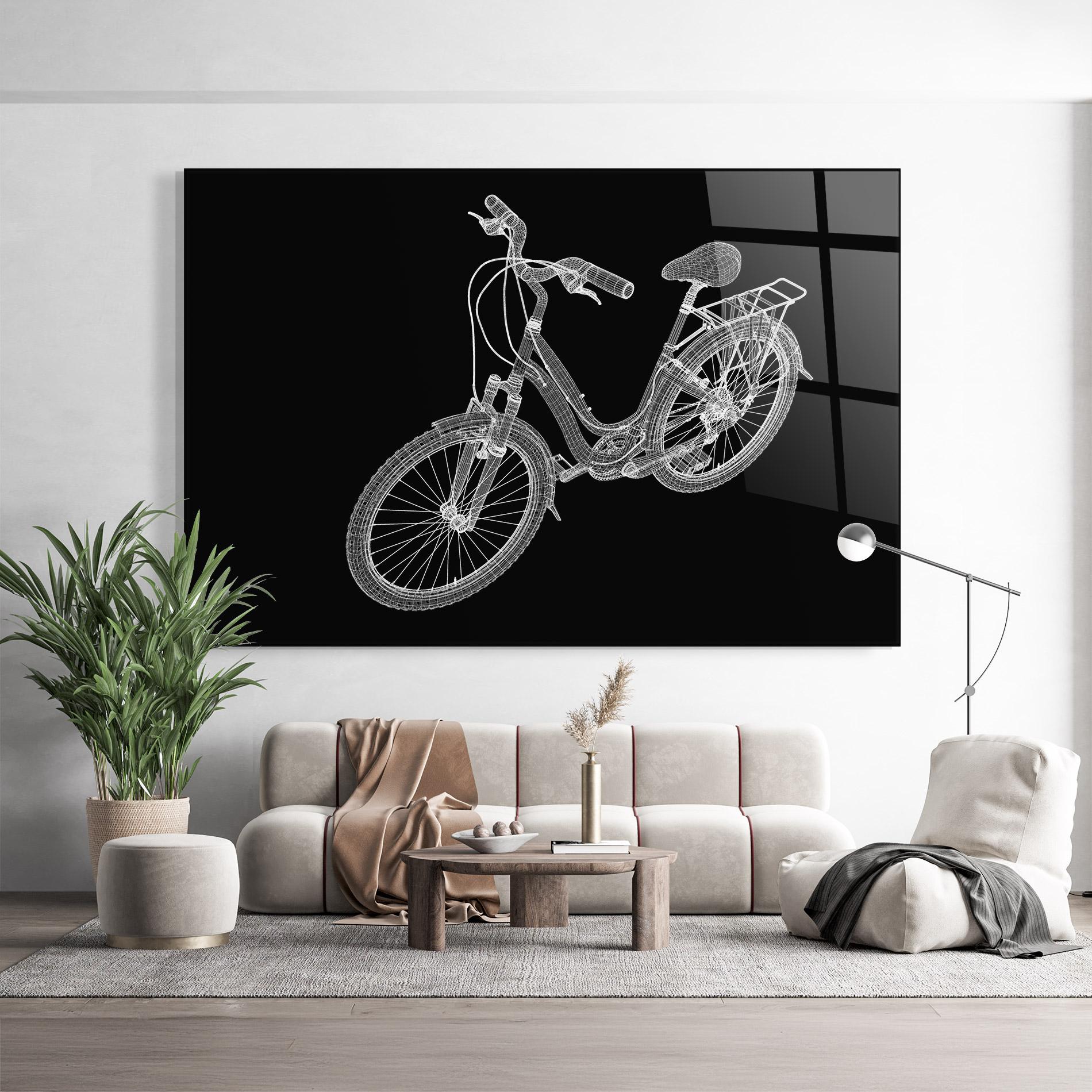 Tablou Sticla Bicycle 3d Model mockup 9
