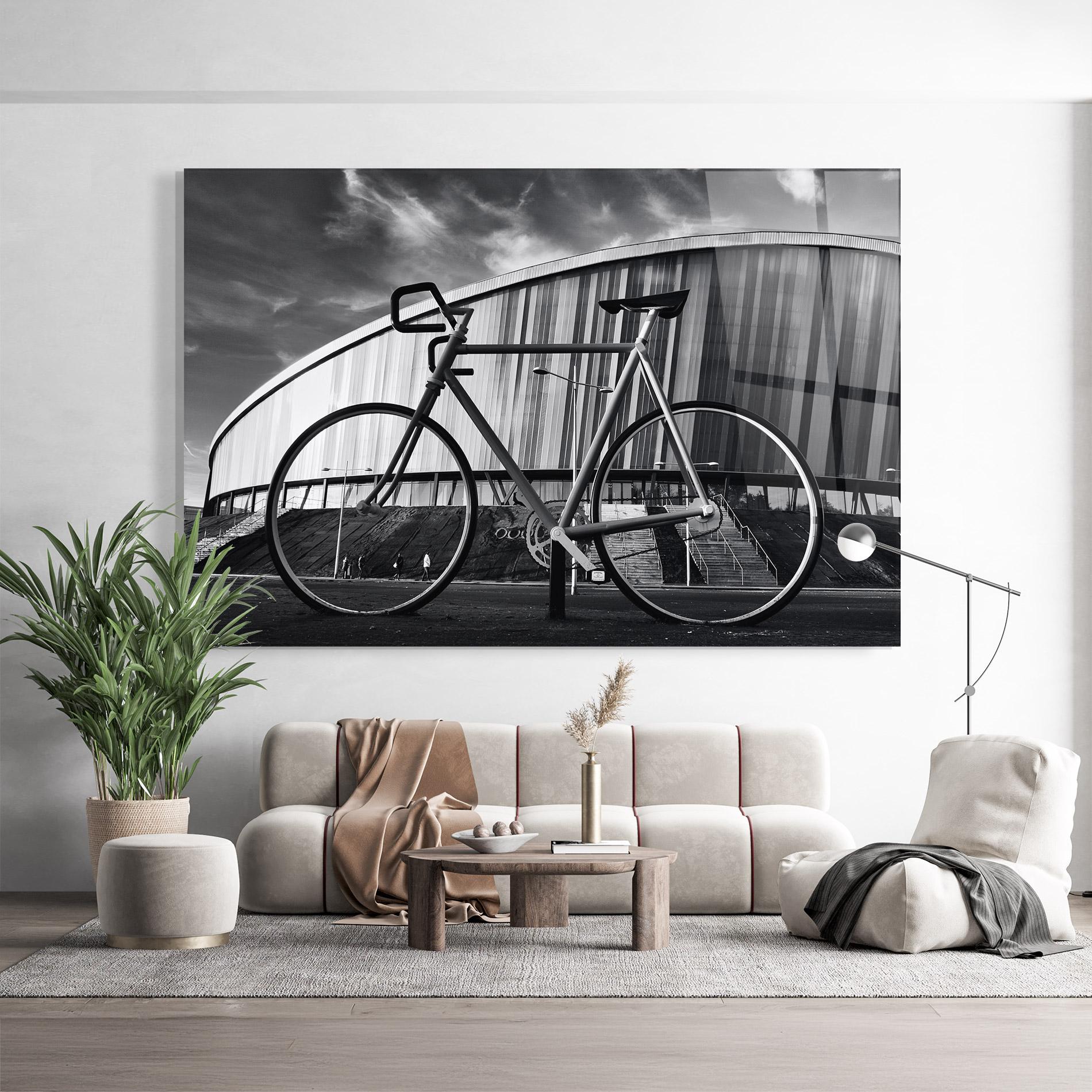 Tablou Sticla Big Grey Bike mockup 9