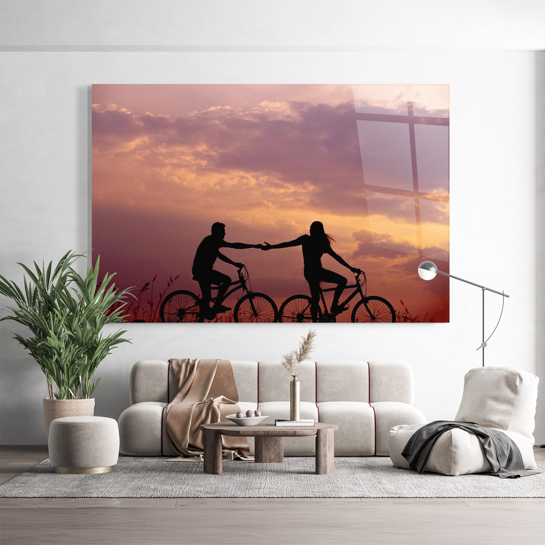 Tablou Sticla Bike Couple mockup 9