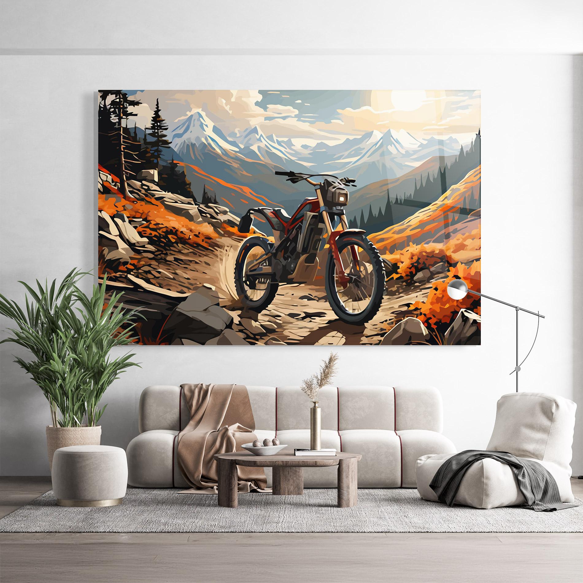Tablou Sticla Bike Mountain mockup 9