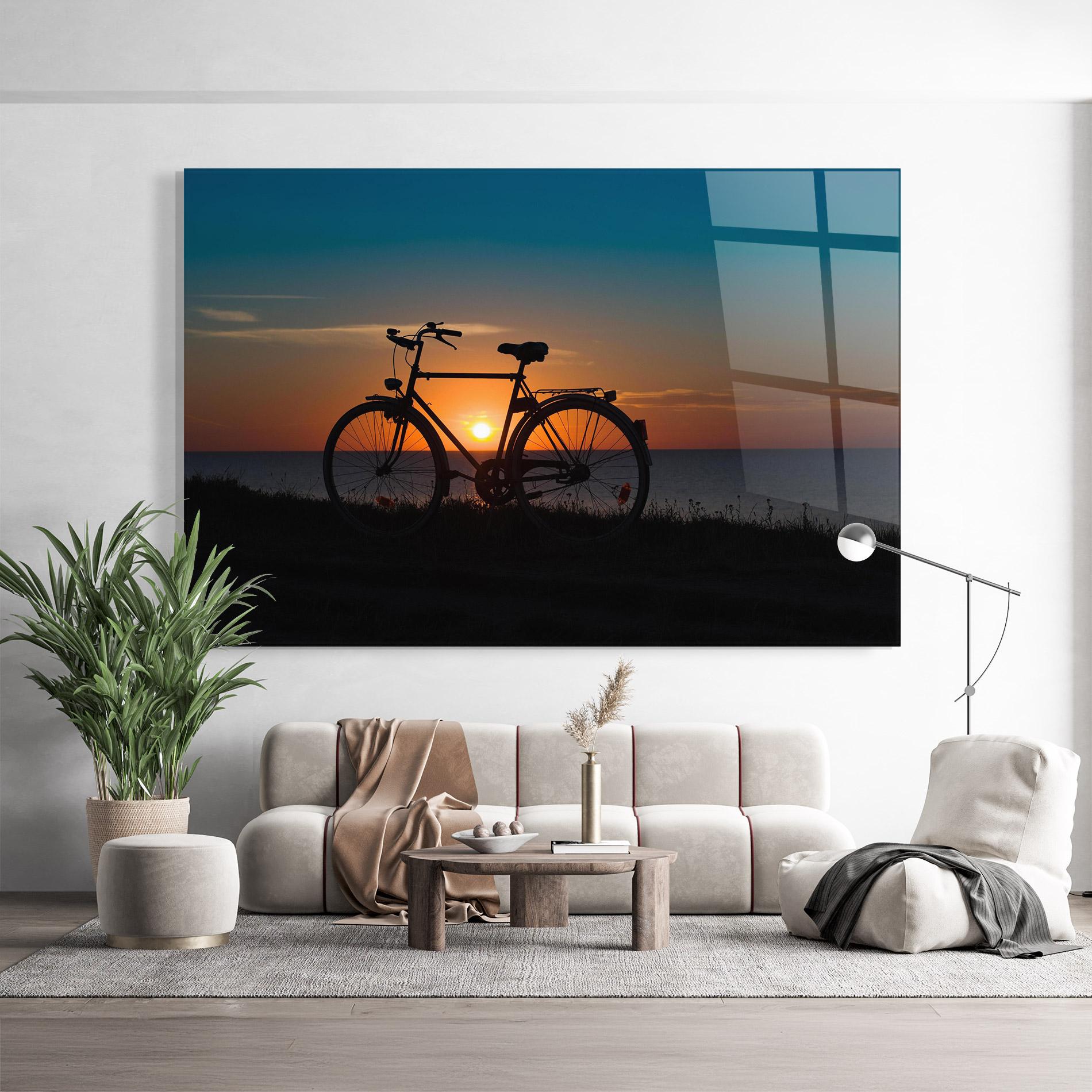 Tablou Sticla Bike Silhouette mockup 9