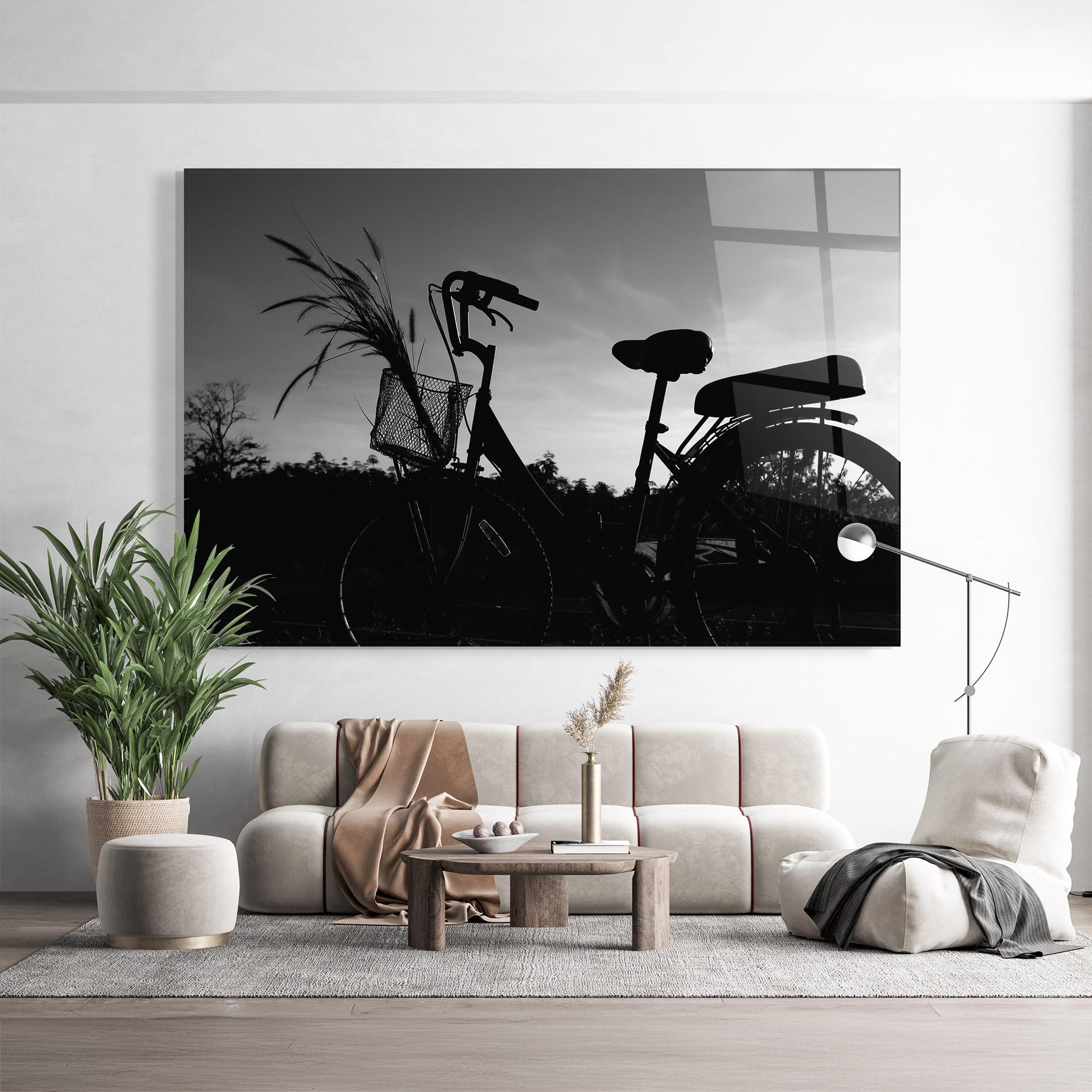 Tablou Sticla Black Bike Shilouette mockup 9