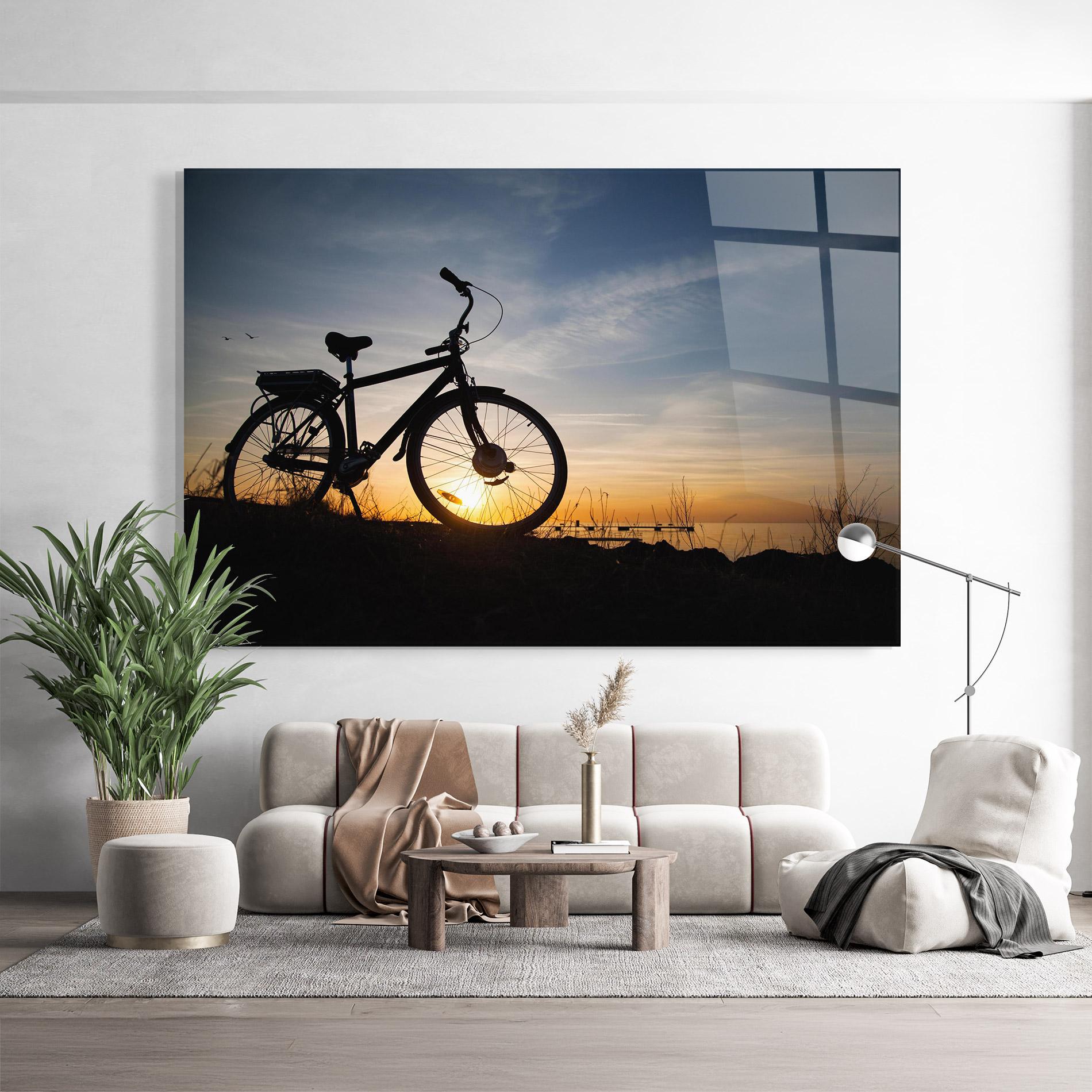 Tablou Sticla Blue Sky Bike mockup 9