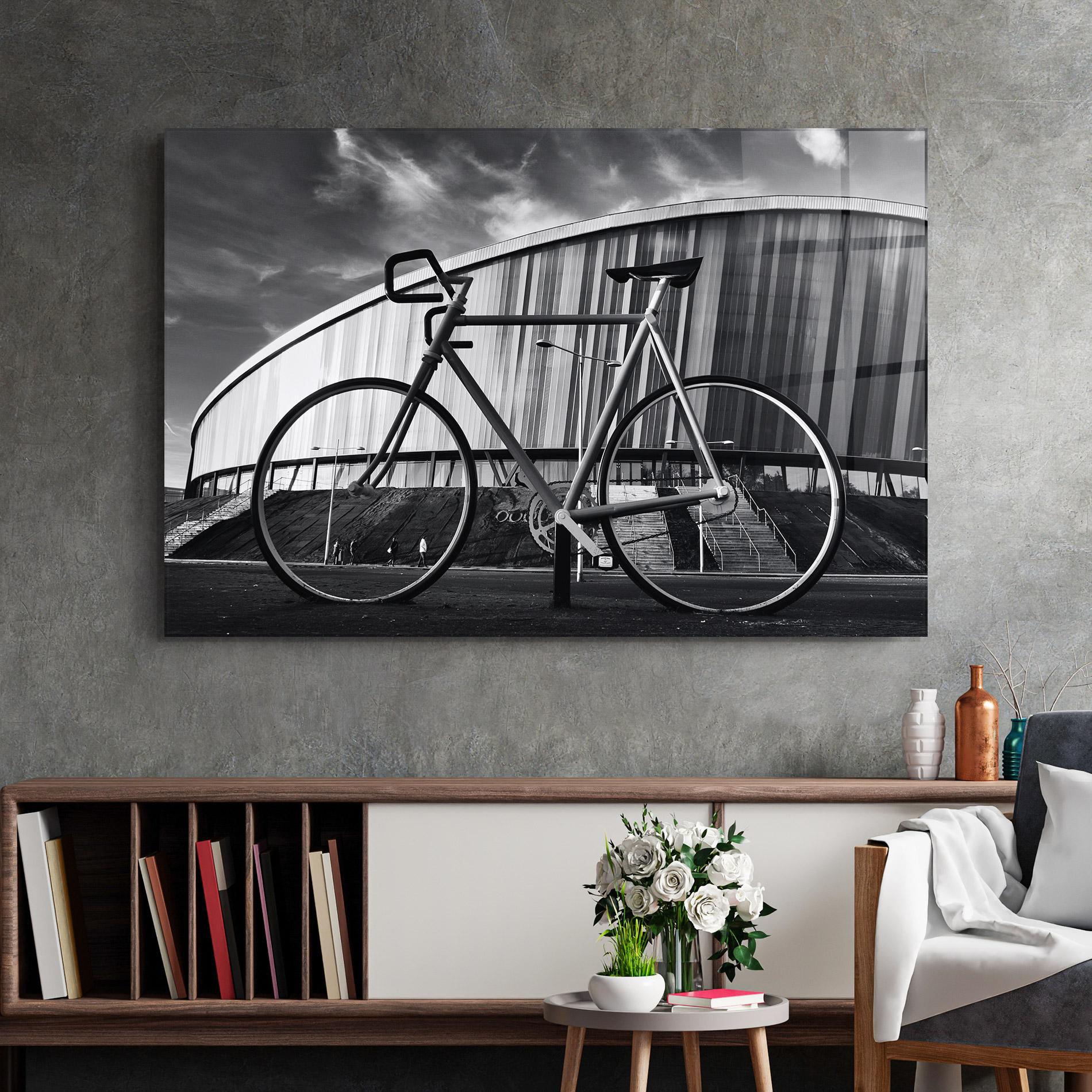 Tablou Sticla Big Grey Bike mockup 2