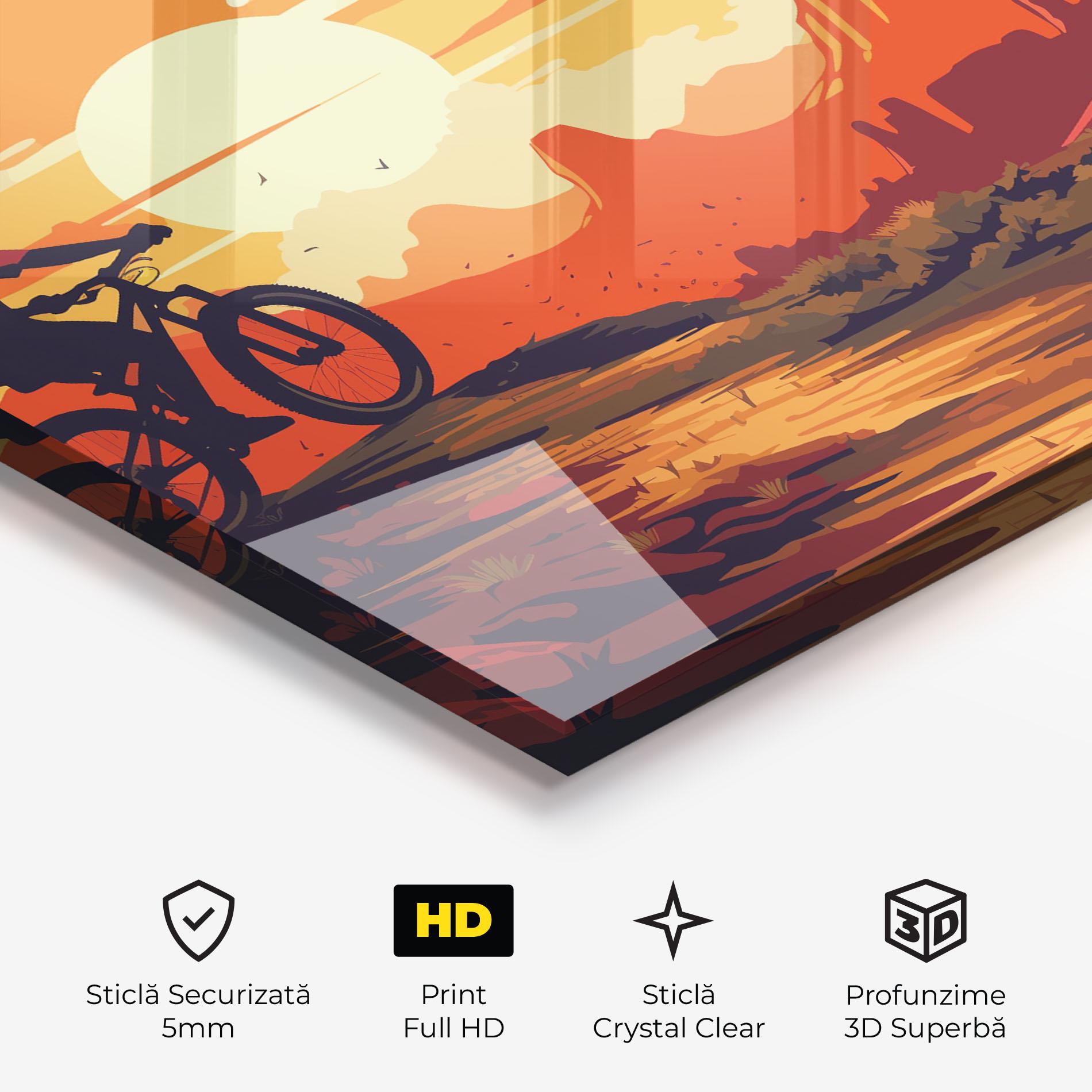 Tablou Sticla Bike Mountain View mockup 3