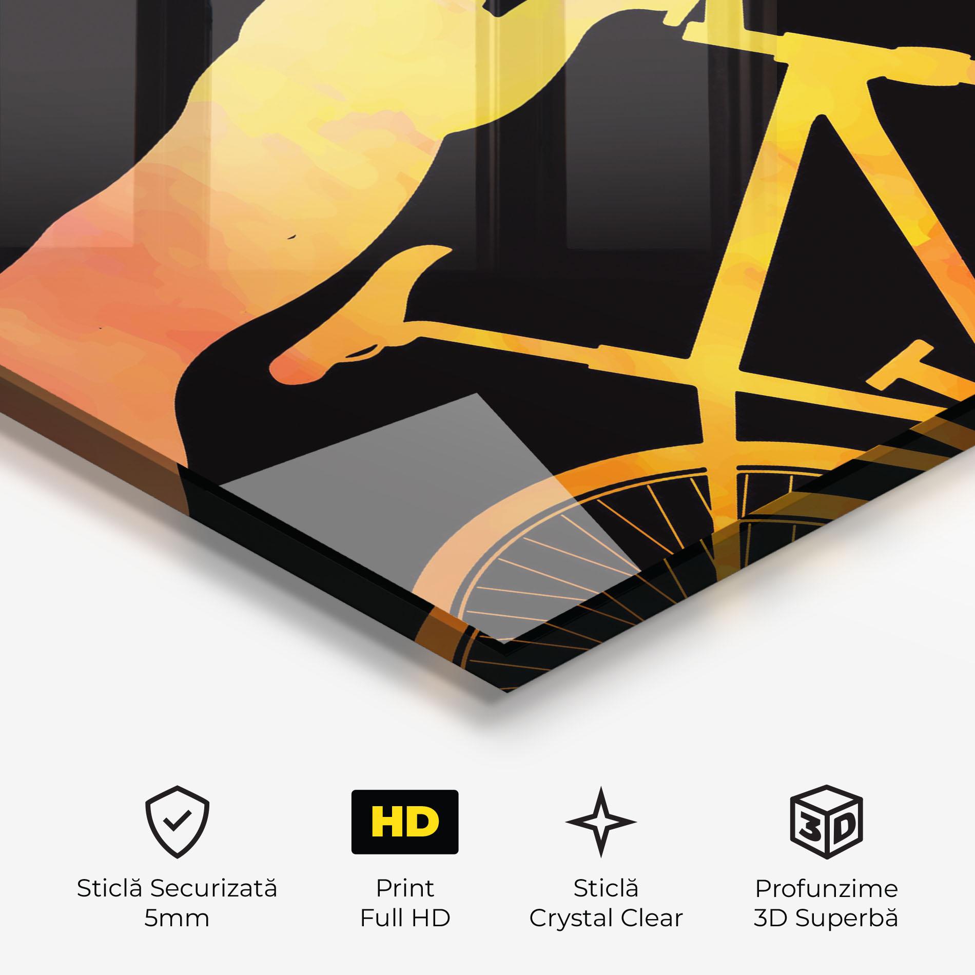 Tablou Sticla Cat Bike mockup 3
