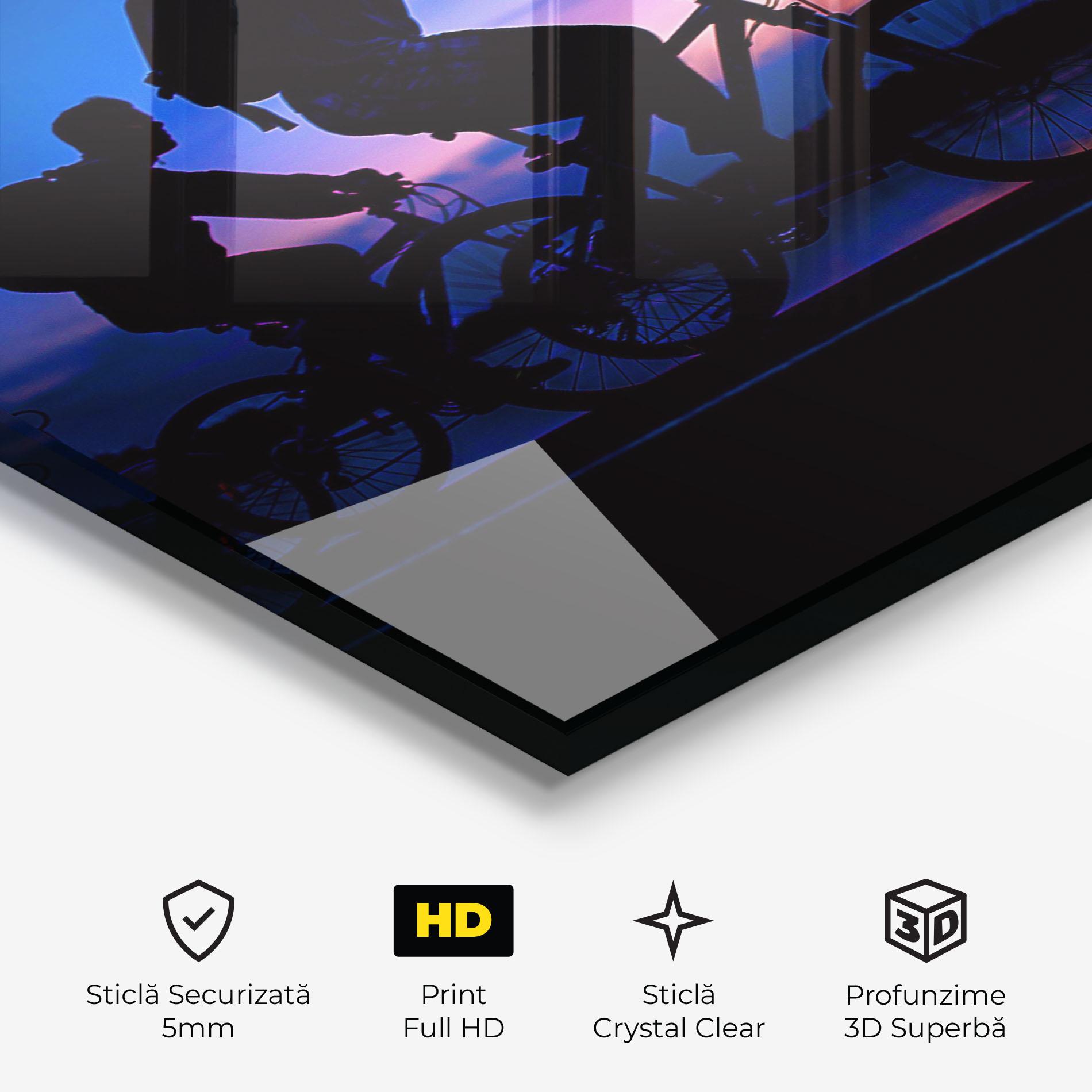 Tablou Sticla Dark Blue Sky Shilouette mockup 3