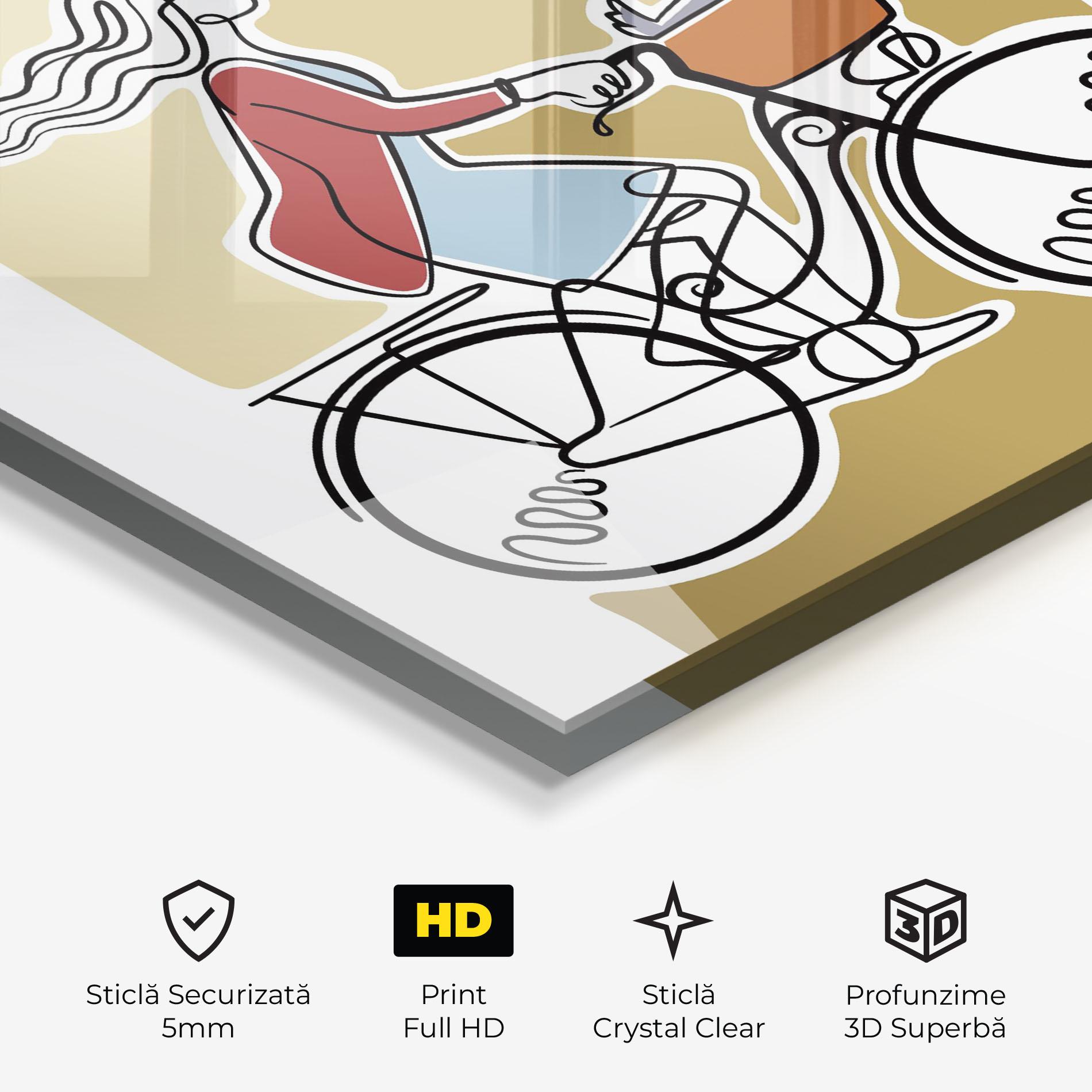 Tablou Sticla Dog On Bike mockup 3