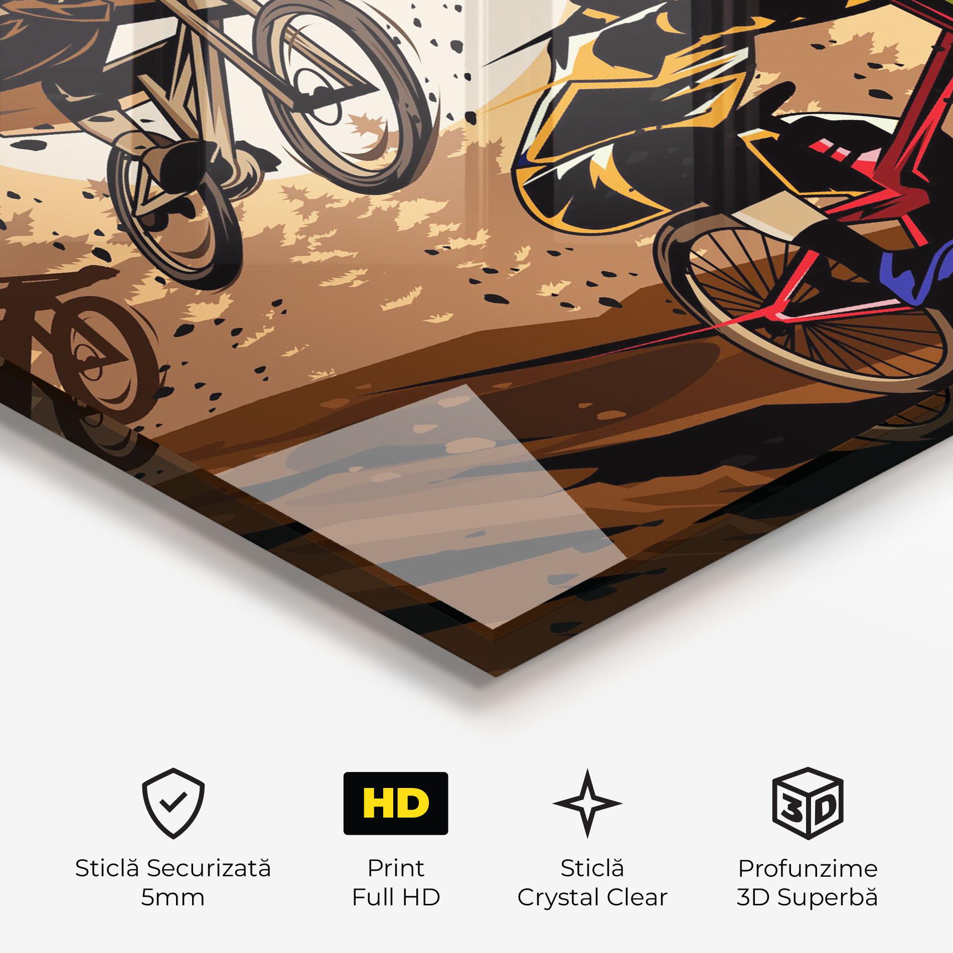 Tablou Sticla Downhill Bike mockup 3