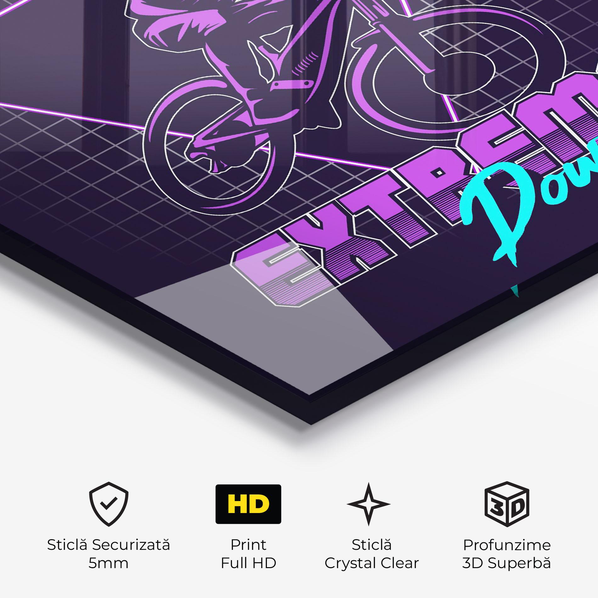 Tablou Sticla Extreme Downhill mockup 3