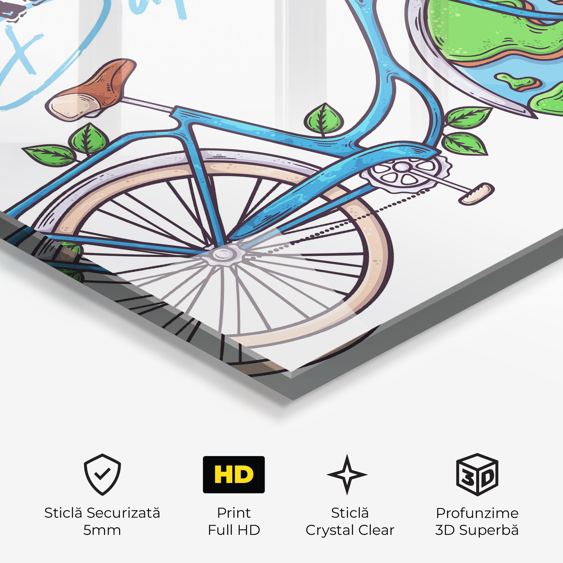 Tablou Sticla Free Day Bike mockup 3