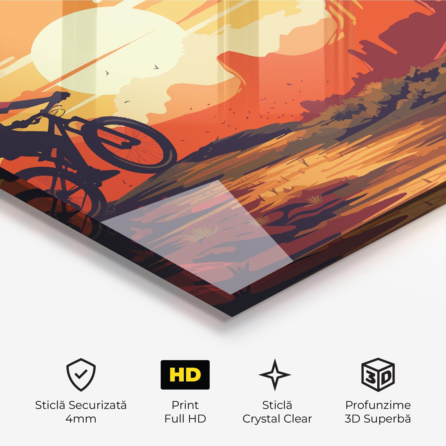 Tablou Sticla Bike Mountain View mockup 3