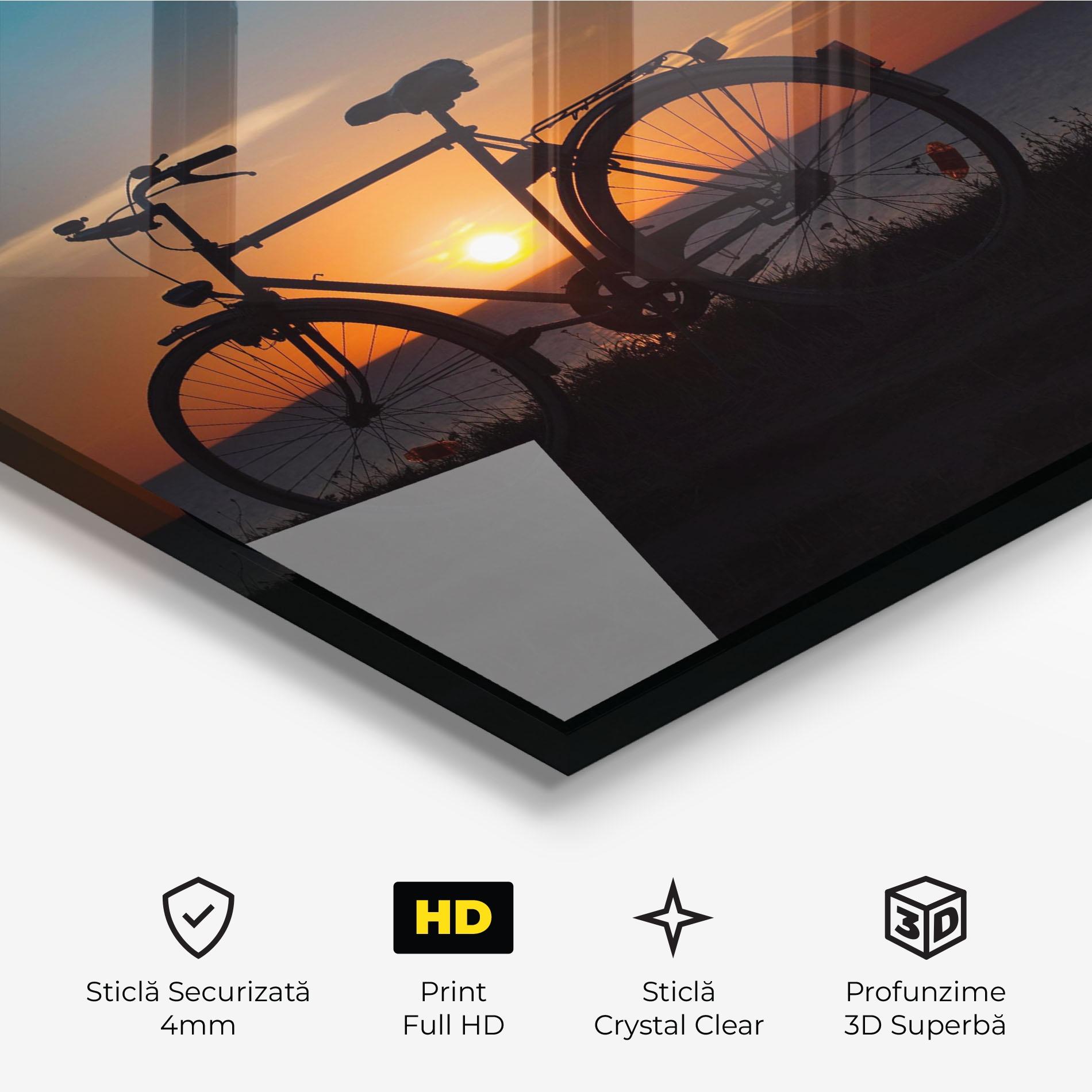 Tablou Sticla Bike Silhouette mockup 3