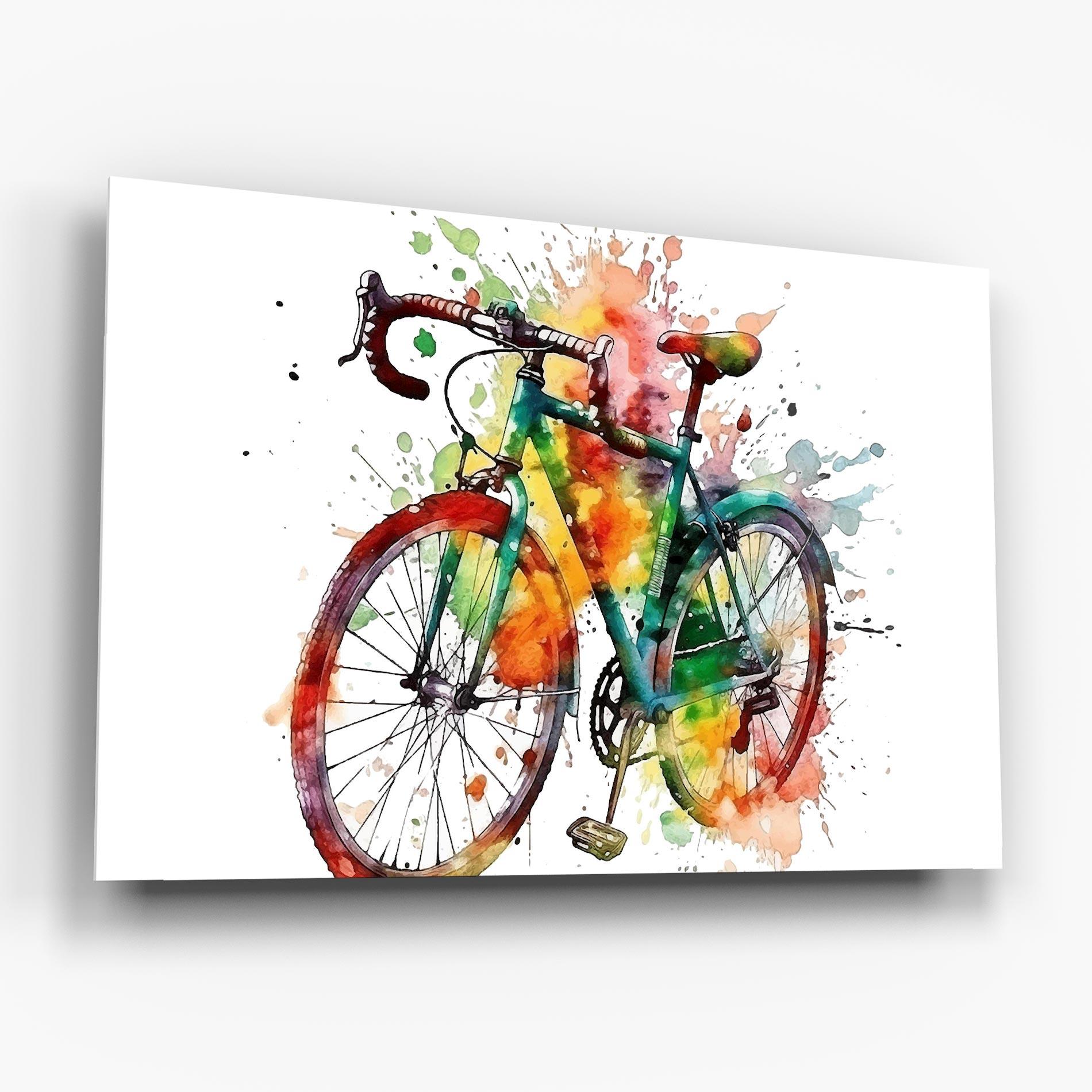 Tablou Sticla Bicycle Color Splash mockup 6