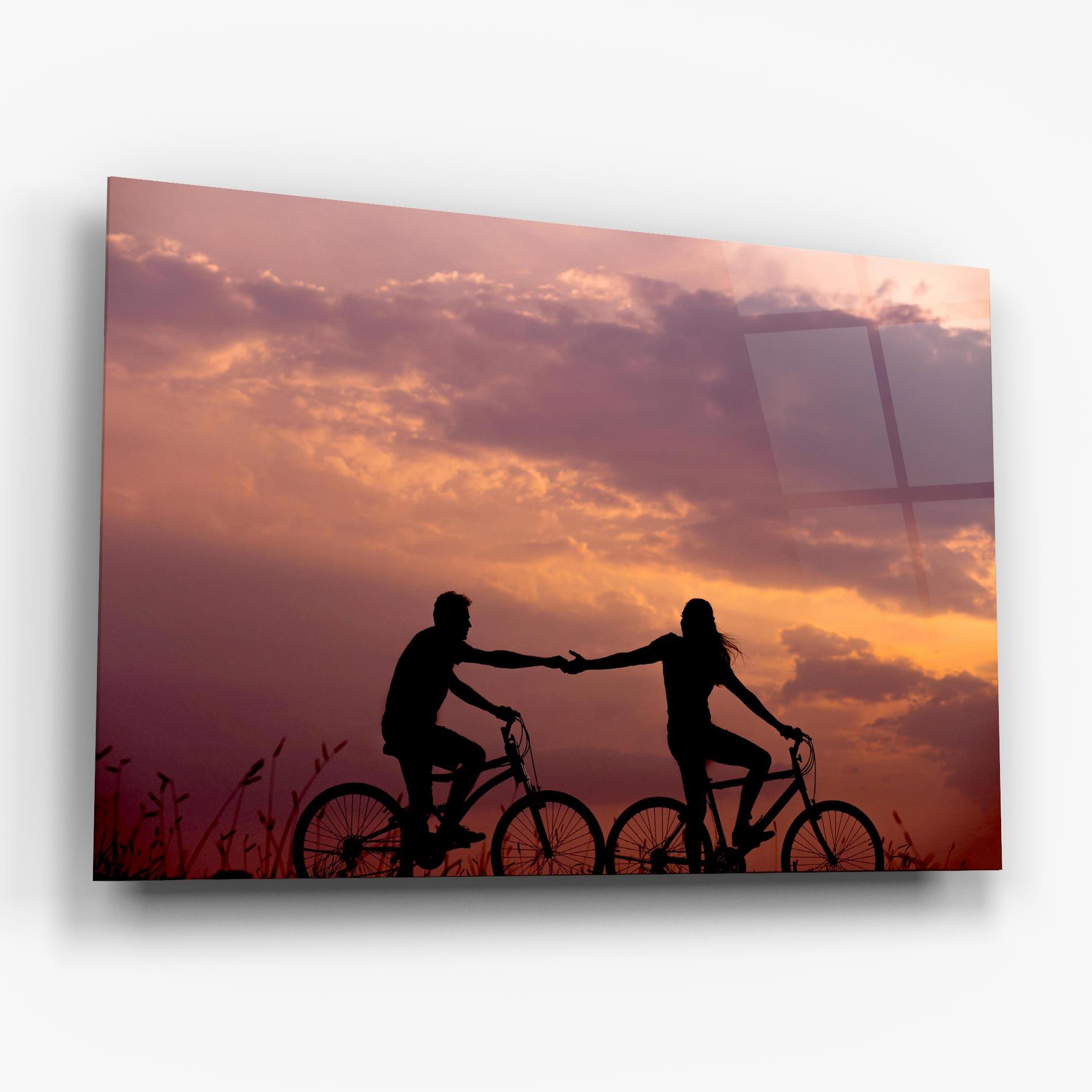 Tablou Sticla Bike Couple mockup 6